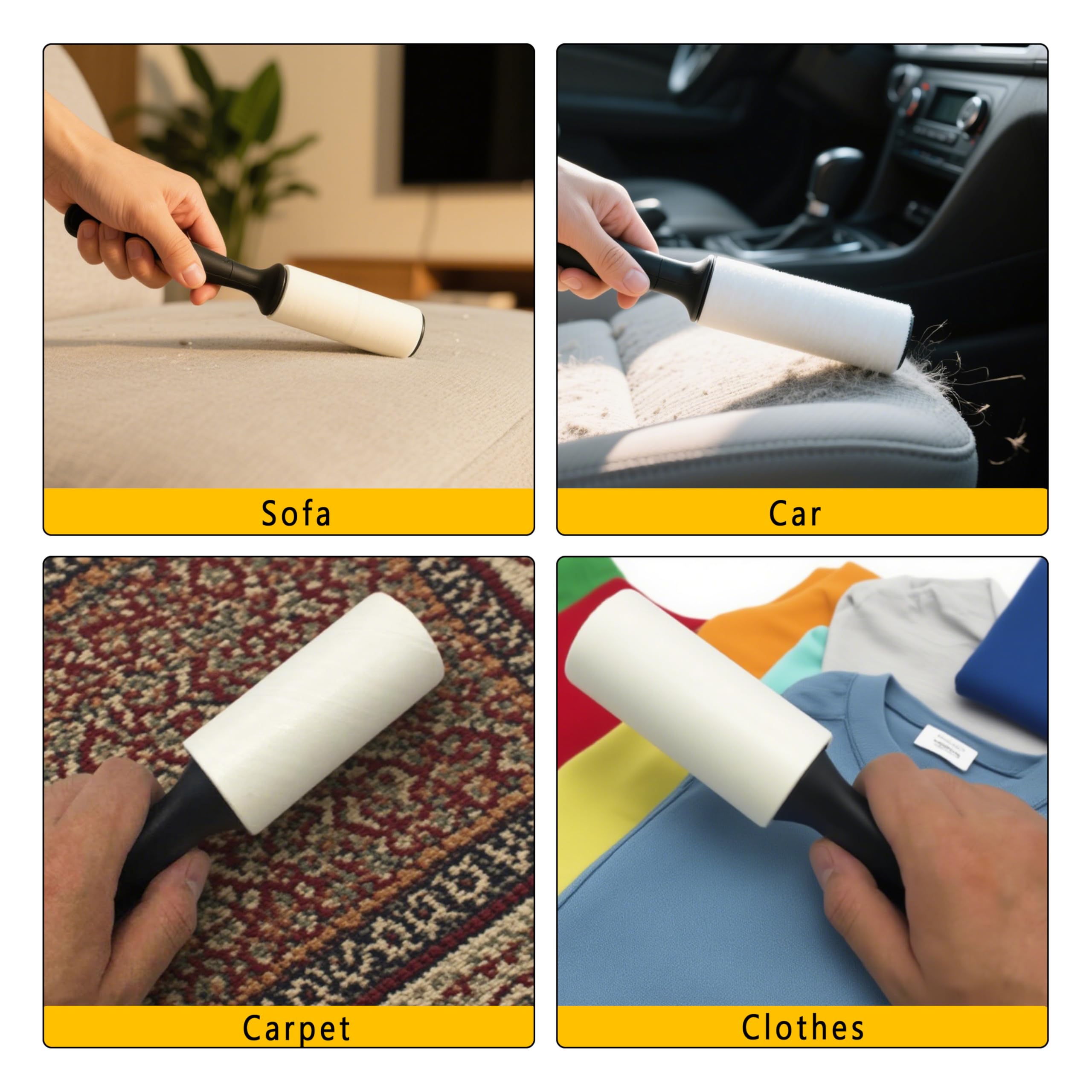 AiTodos® 600 Sheets Lint Roller-10 Rolls+2 Handles, High-Efficiency Lint Roller Refills Suitable for Pet Hair Clothes, Coats - Image 4