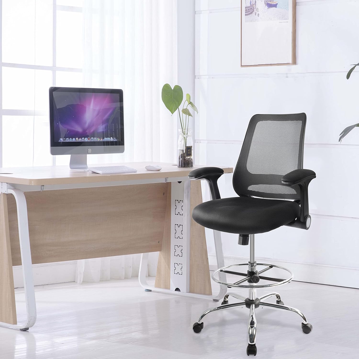 Buy Drafting Chair, Mesh Tall Office Chair for Standing Desk, Drafting