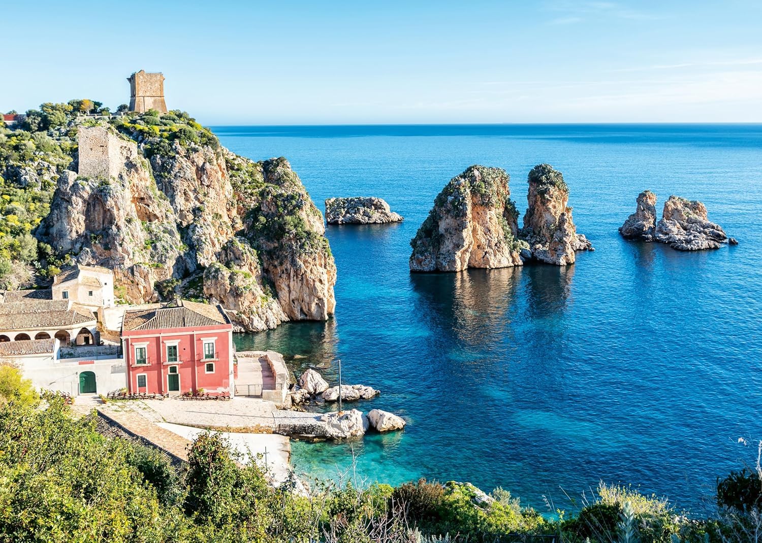 Ravensburger - Puzzle 1000 Pezzi Faraglioni Di Scopello, Sicilia​ | Puzzle 1000 Pezzi Paesaggi Con Una Misura Di 70x50 Cm | Regalo Per Adulti E Bambini Da 14 Anni E Più