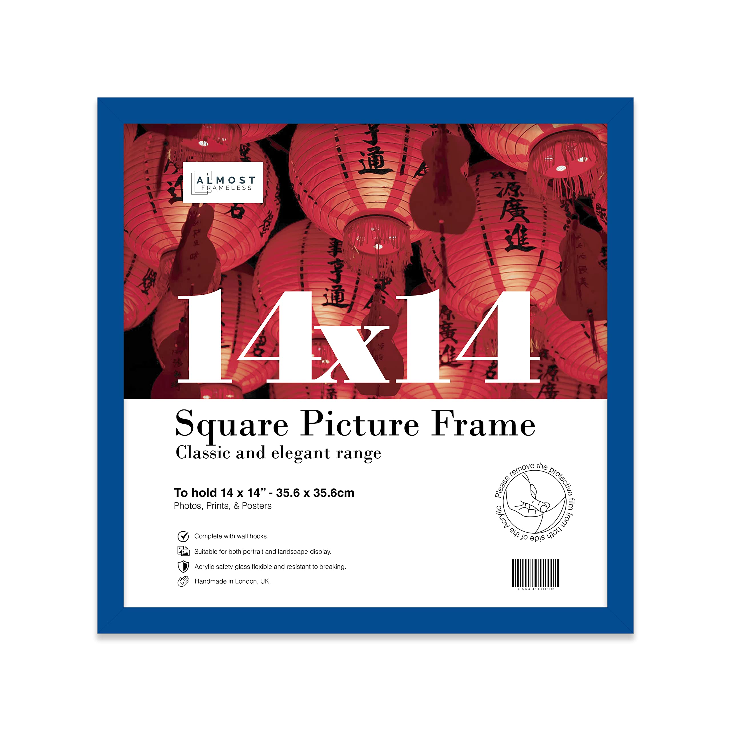 14X14 Blue Picture Frame (35.6 X 35.6Cm) PosterPhotoArtworkGallery Wall Or Print from B&Q