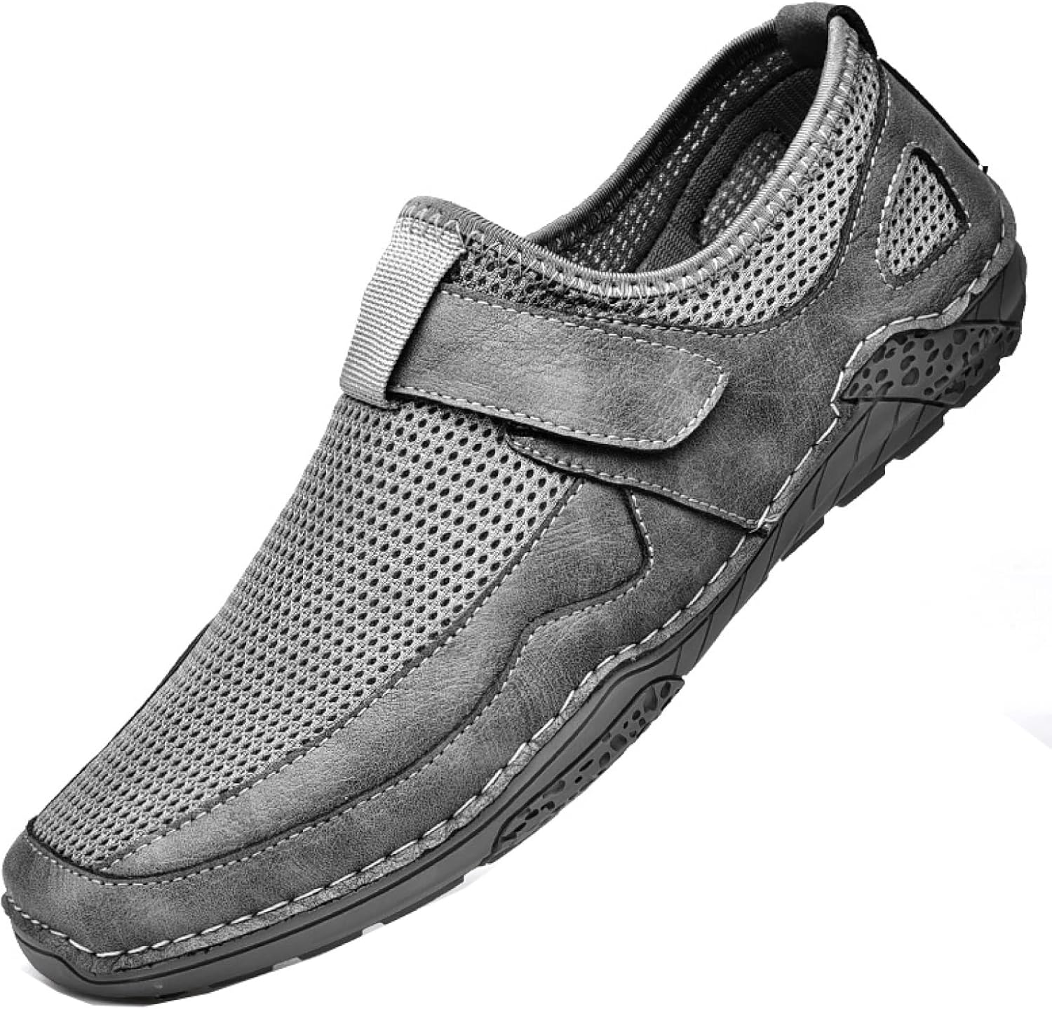 [IJGE] サンダル メンズ ドライビングシューズ メッシュサンダル スリッポン ビジネスサンダル 男性用 革靴 防滑 通気性 屈