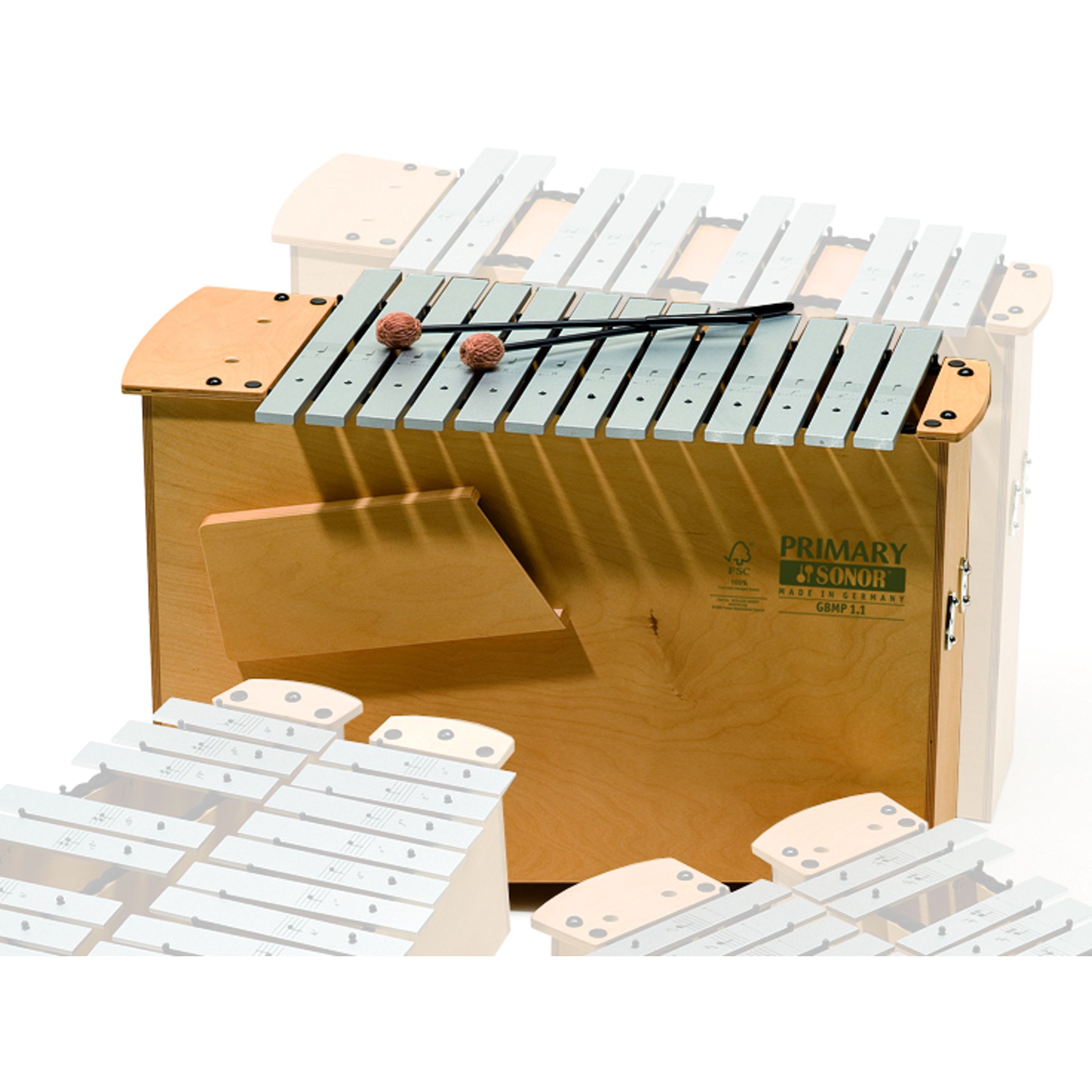 Sonor Métallophone GBMP 1.1, grandes basses, 16 sons - Instrument Orff