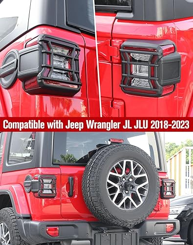 Miniatura 7 de JeCar Cubiertas de luz trasera LED, protectores de luz de freno trasera, accesorios exteriores compatibles con Jeep Wrangler JL JLU 2018-2023