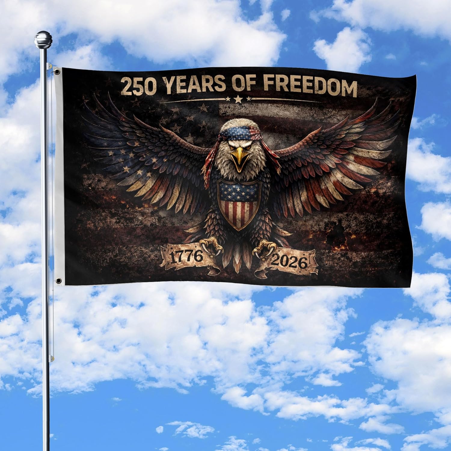 250 Anniversary Usa Flag 3x5 Ft, Printed On Both Sides, 250 Years Of Freedom Flags, American 250th Anniversary Banner, Eagles Garden Flag 3