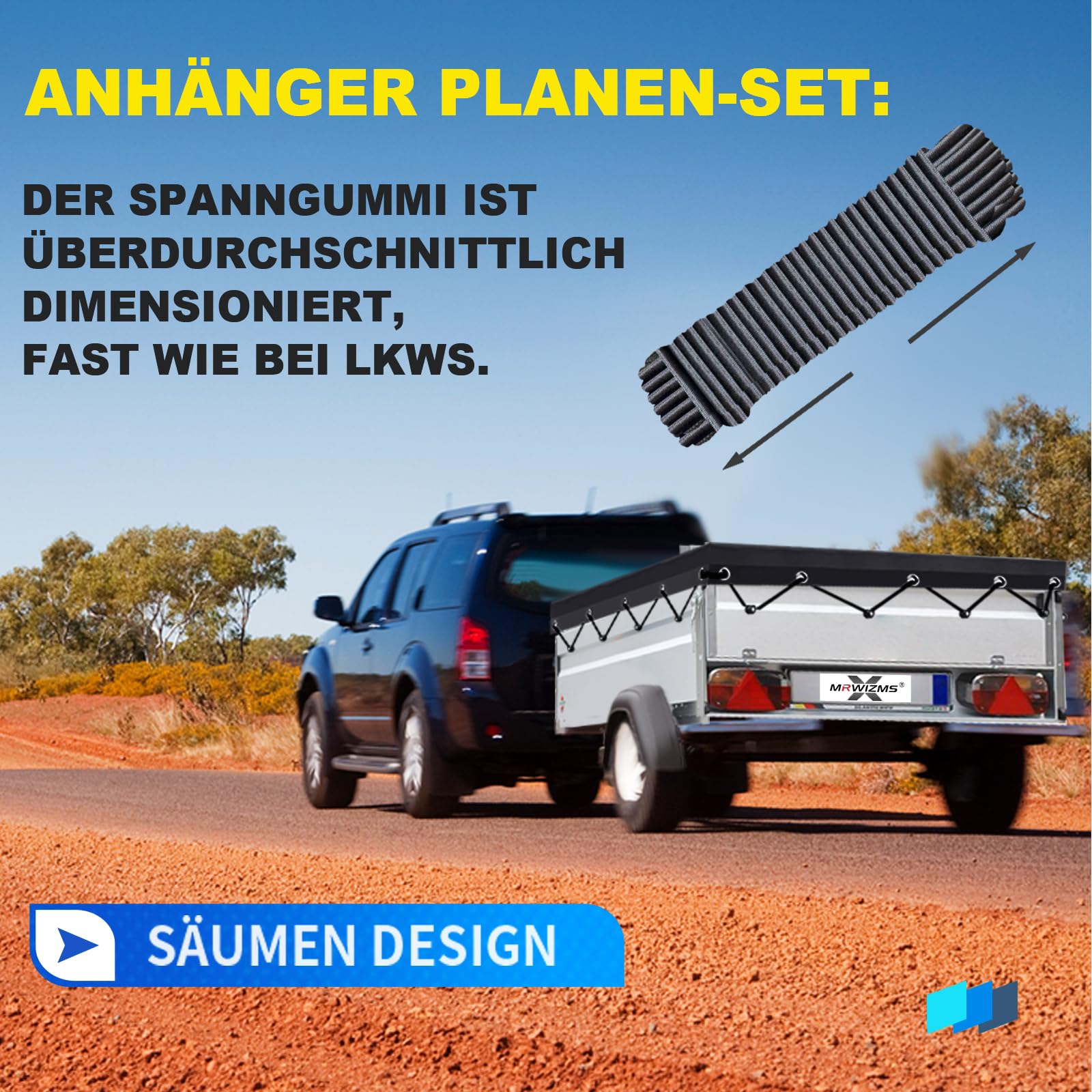 Lona Impermeable, 256x145x8cm Lona Remolque con Cuerda, Ideal para Pongratz LPA 250/13 und 750kg/850kg/1000kg/1300kg/1500kg/2000kg 251x137cm Remolque