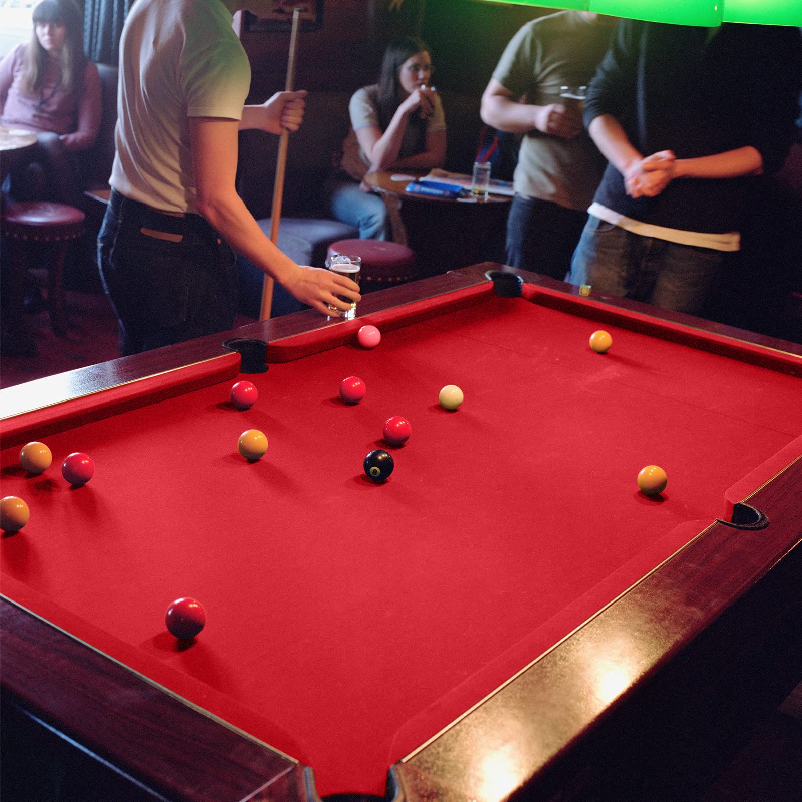 SM SunniMix Abdeckung für Billardtisch Billard, Rot, 8ft