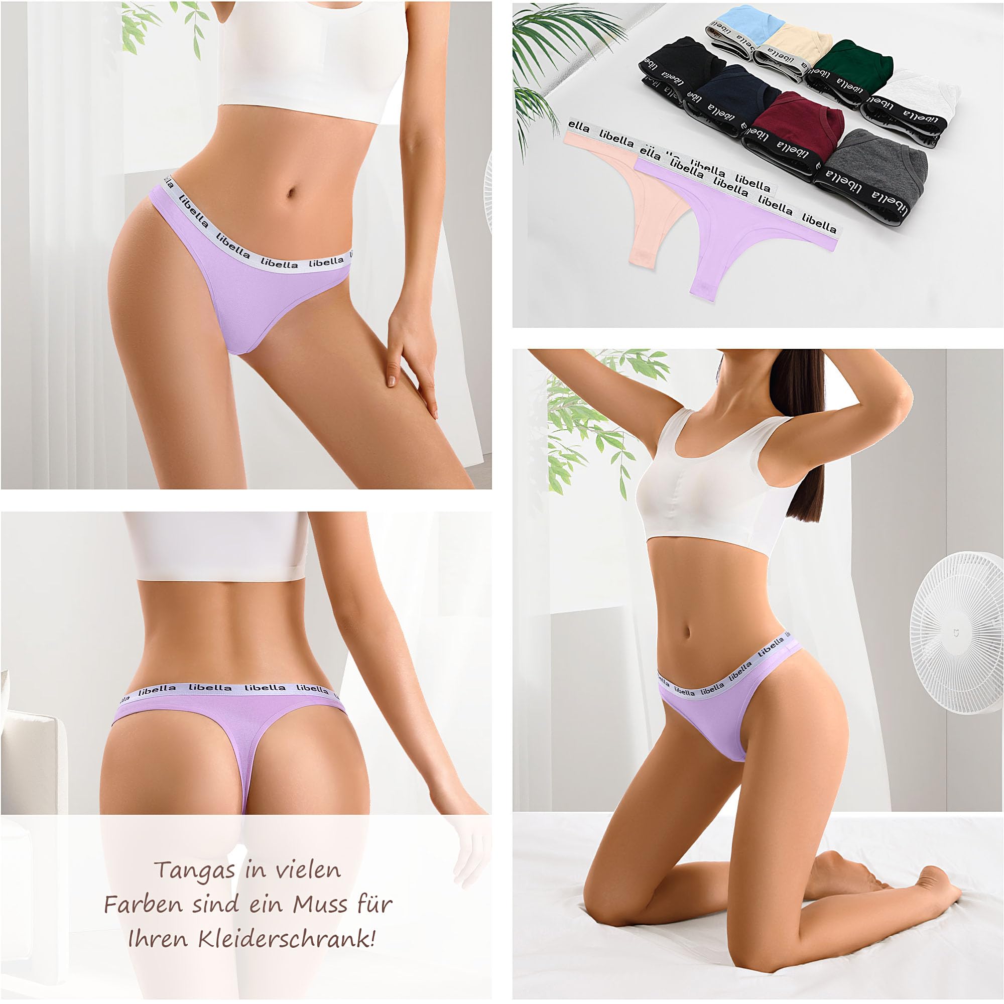 Uizuooy Strings Tanga Femme Coton Sexy Chic Culotte Stretch sous Vêtements Culottes Invisible Multipack Lot de 10