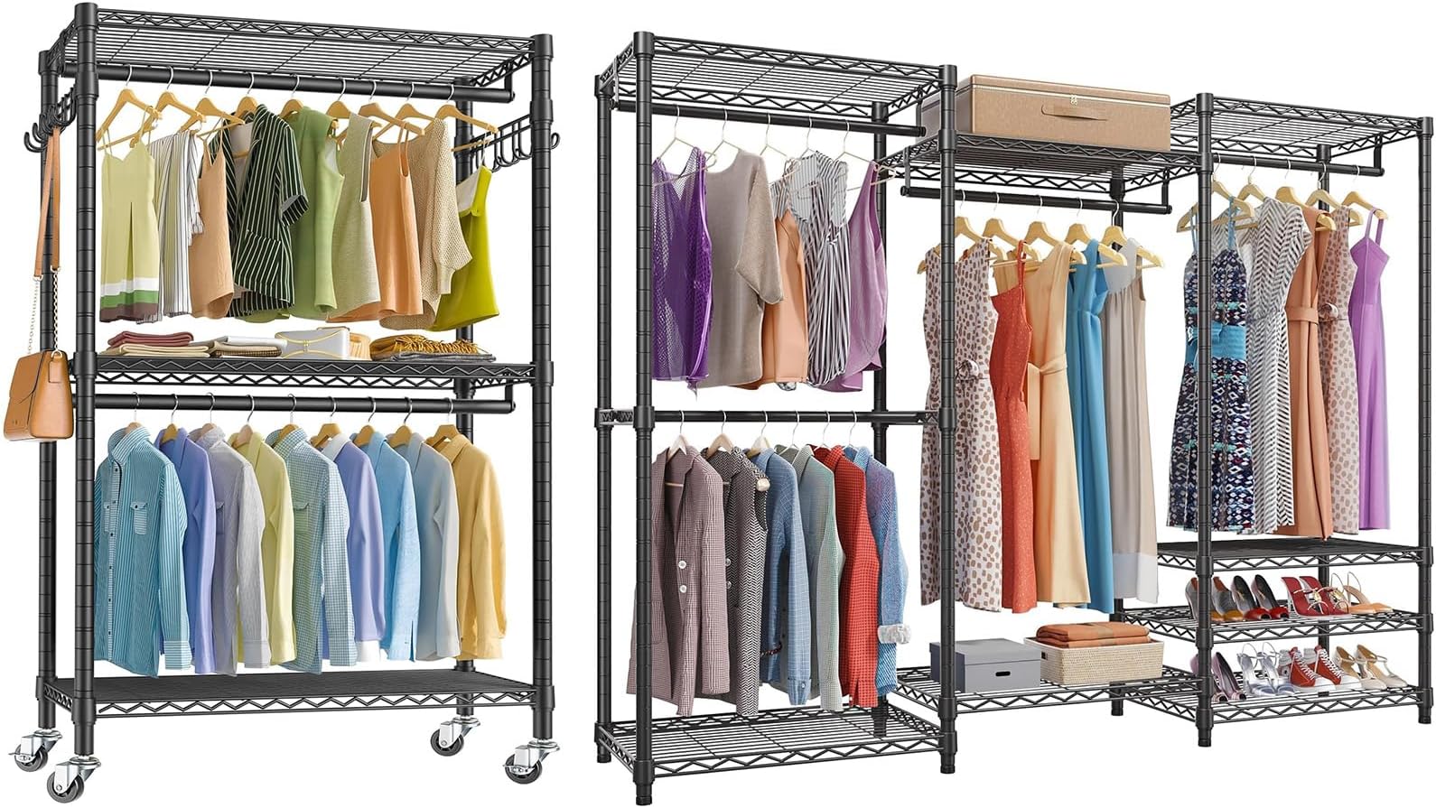 Amazon.com: VIPEK R2 Plus & V5 Garment Rack Bundle, Rolling Clothing ...