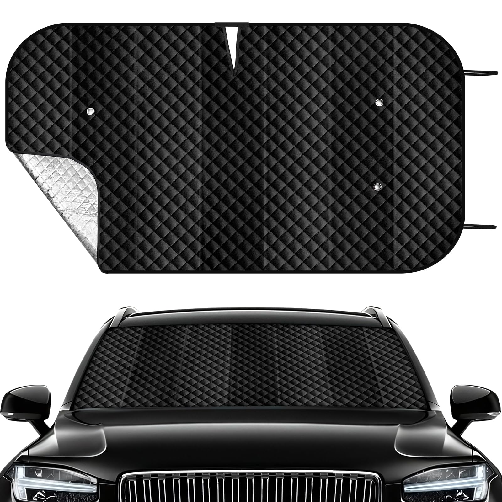 Photo 1 of Windshield Sun Shade, Reflective Car Sunshade Blocks Heat, 55 x 29.5 in