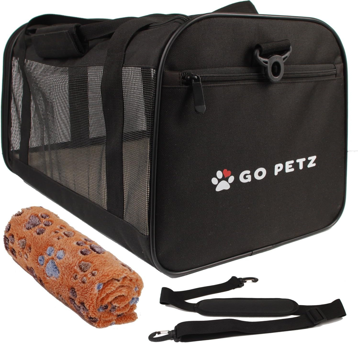 Go Petz Soft Sided Pet Carrier, Airline Approved, Perfect for Small Dogs & Cats