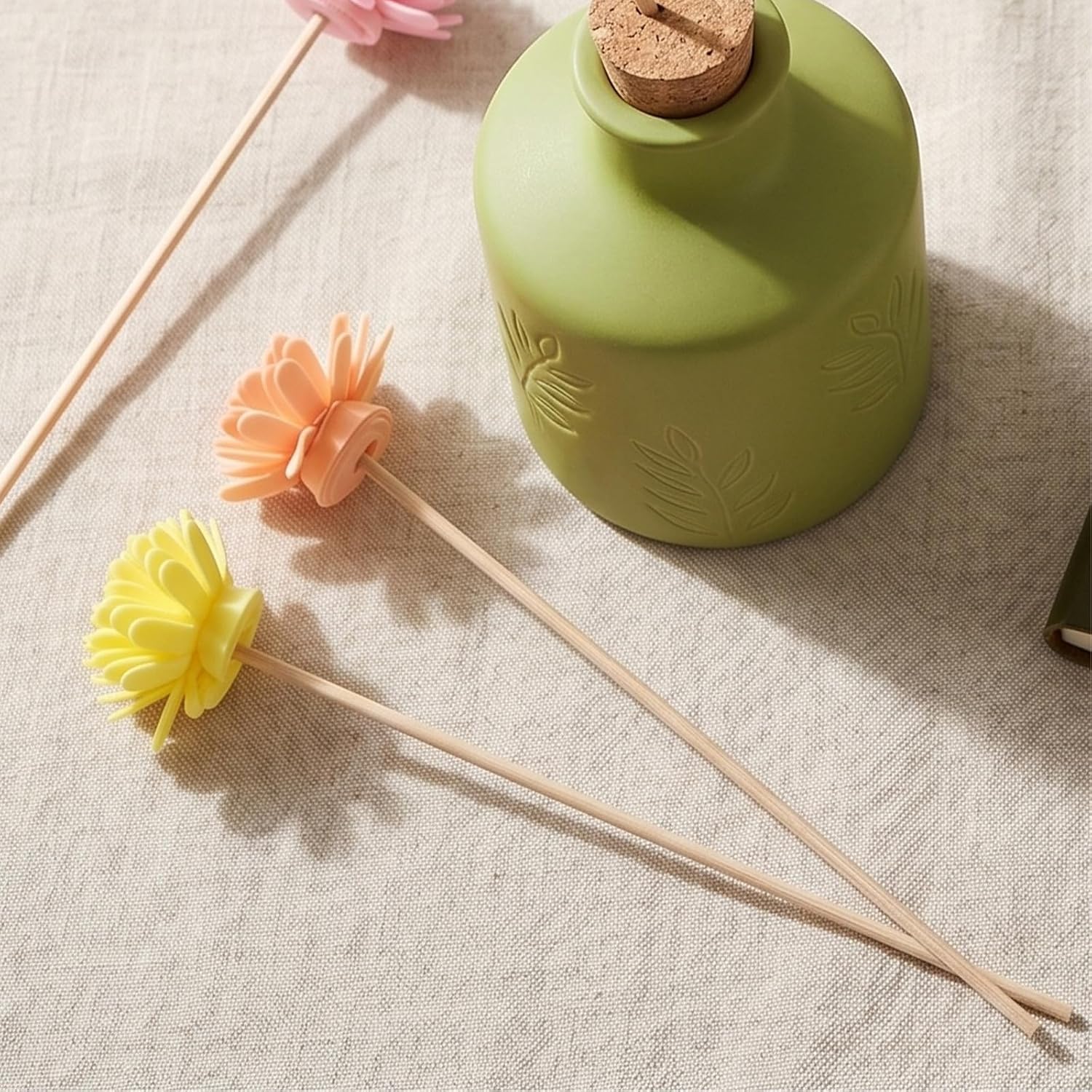 10pcs Rattan Diffuser Reed Sticks with Artificial Flowers for Oils