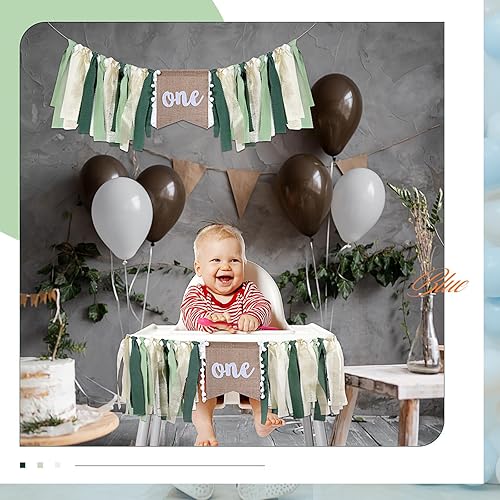 Miniatura 5 de Buryeah 2 carteles para silla alta de gemelos de safari para el primer cumpleaños salvaje, decoración de baby shower, gemelos de primera selva,