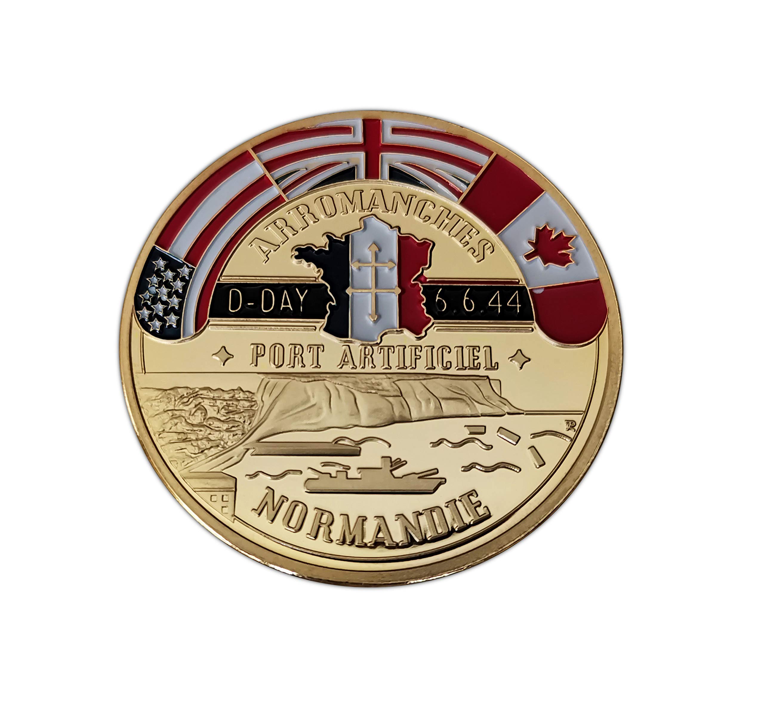 New Normandy World War 2 Anniversary Commemorative & Collectible D Day Arromanche Coin