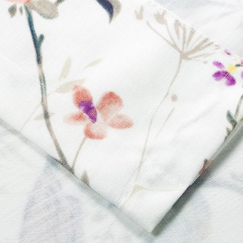 Miniatura 8 de VOGOL Juego de cortinas con cenefa y niveles, diseño de pájaros y flores naturales, elegantes cortinas de ventana para decoración de sala de estar y