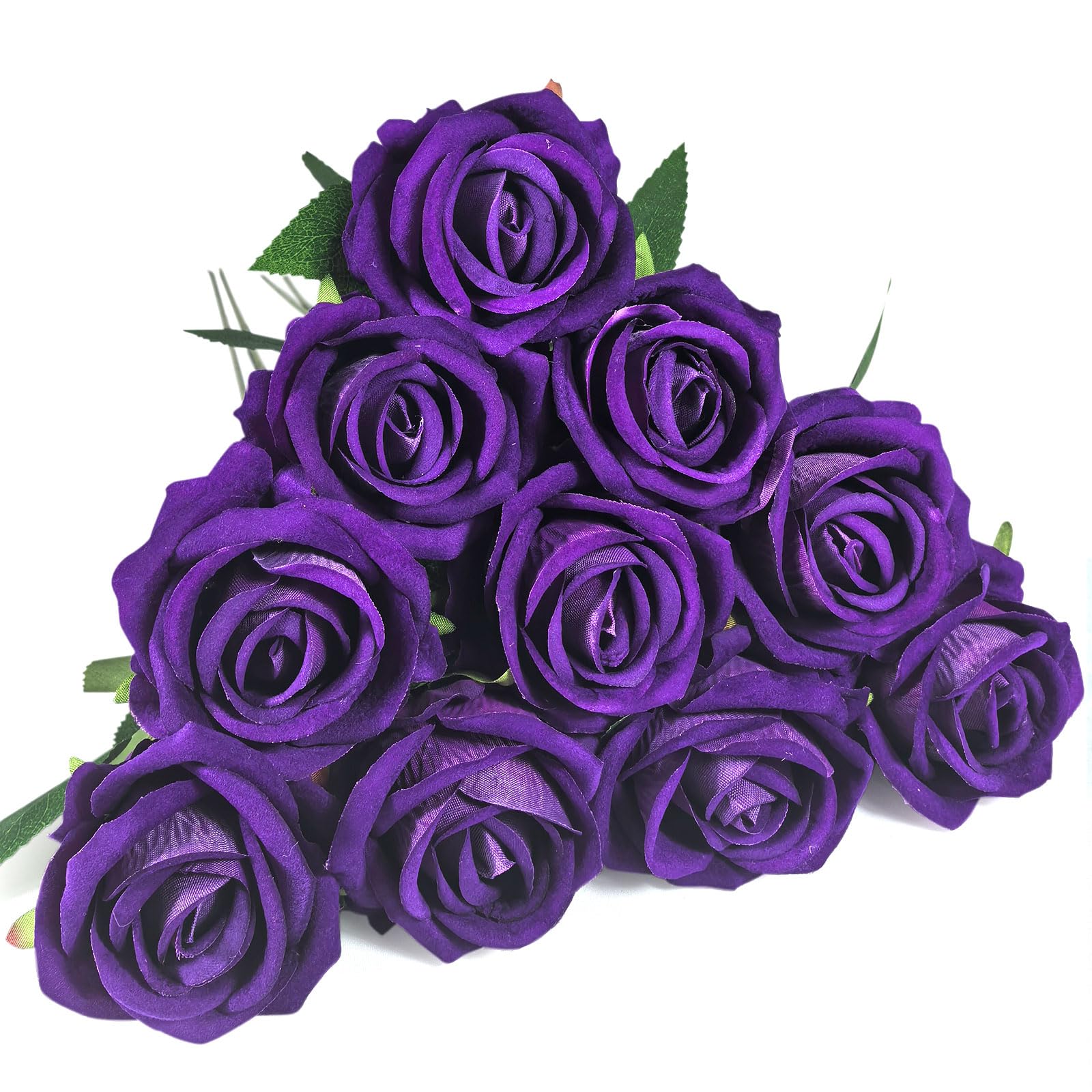 DECEED 10 PCS Artificial Roses with Long Stems