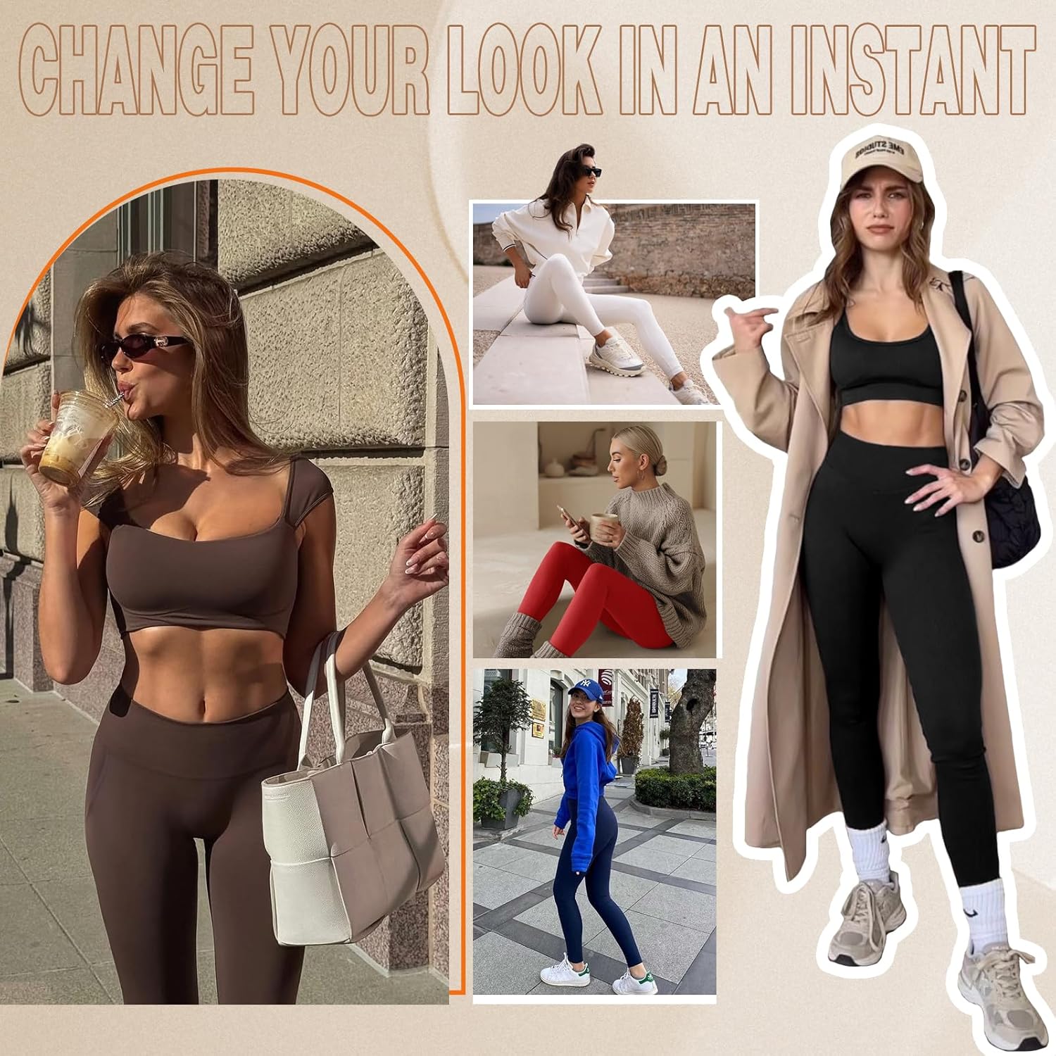 iaoja High Waisted Leggings for Women with Pockets – Tummy Control Soft Workout Running Yoga Printed Pants