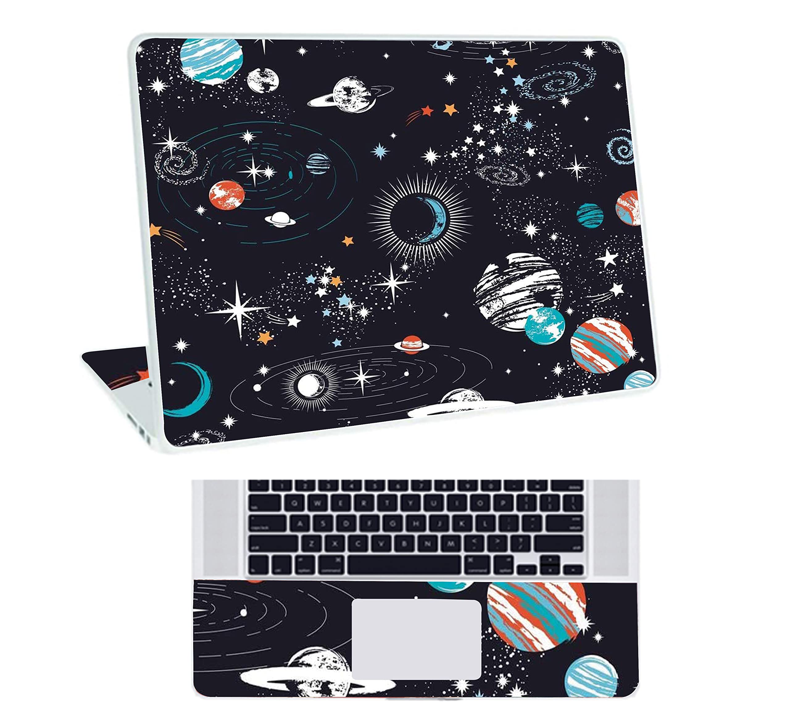 Inkykart Space D4 Top+Wrist Pad Vinyl Laptop Skin/Sticker/Cover for 15 to 15.6 Inches Laptops Laminated-Removable-HD Quality Compatible for Hp-Dell-Sony-Lenovo-Asus etc.(15x10 Inches)