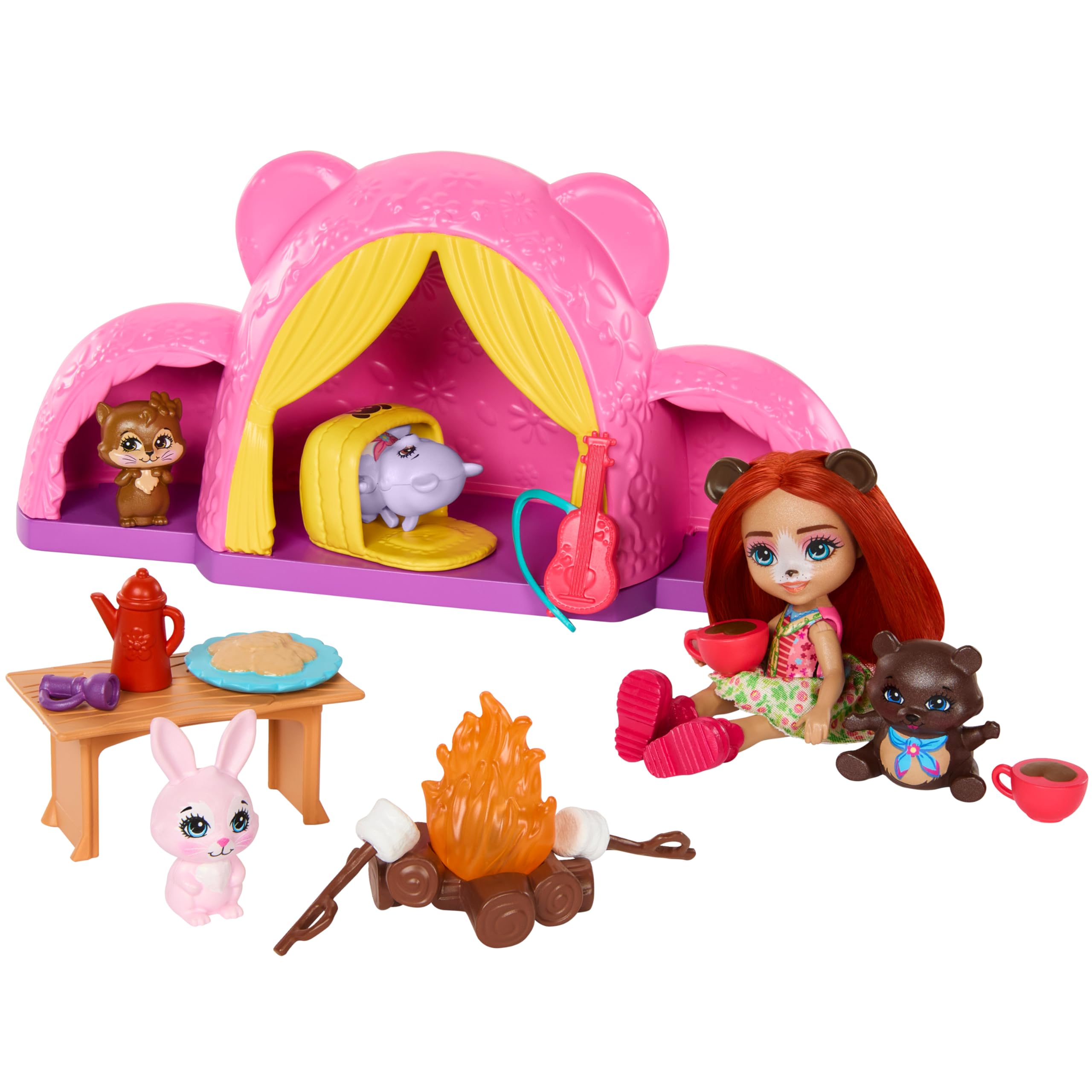 Enchantimals, Coccole Camping Tent, Playset with Doll and a Puppy Friend, Tent, Sleeping Bag - Image 4
