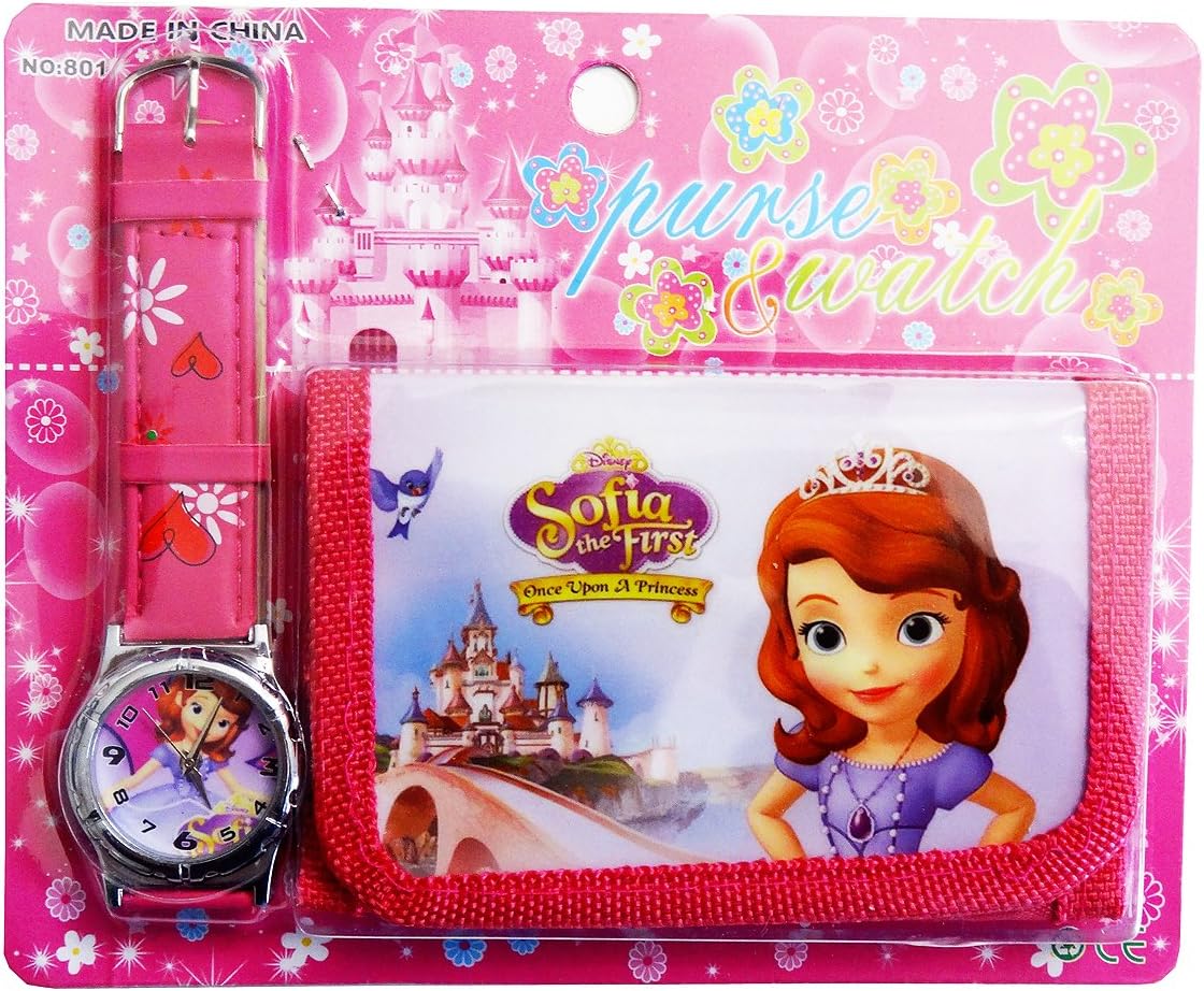 Sofia the First Children's Watch Wallet Set For Kids Children Boys Girls Great Christmas Gift Gifts Present - Sold by Happy Bargains Ltd