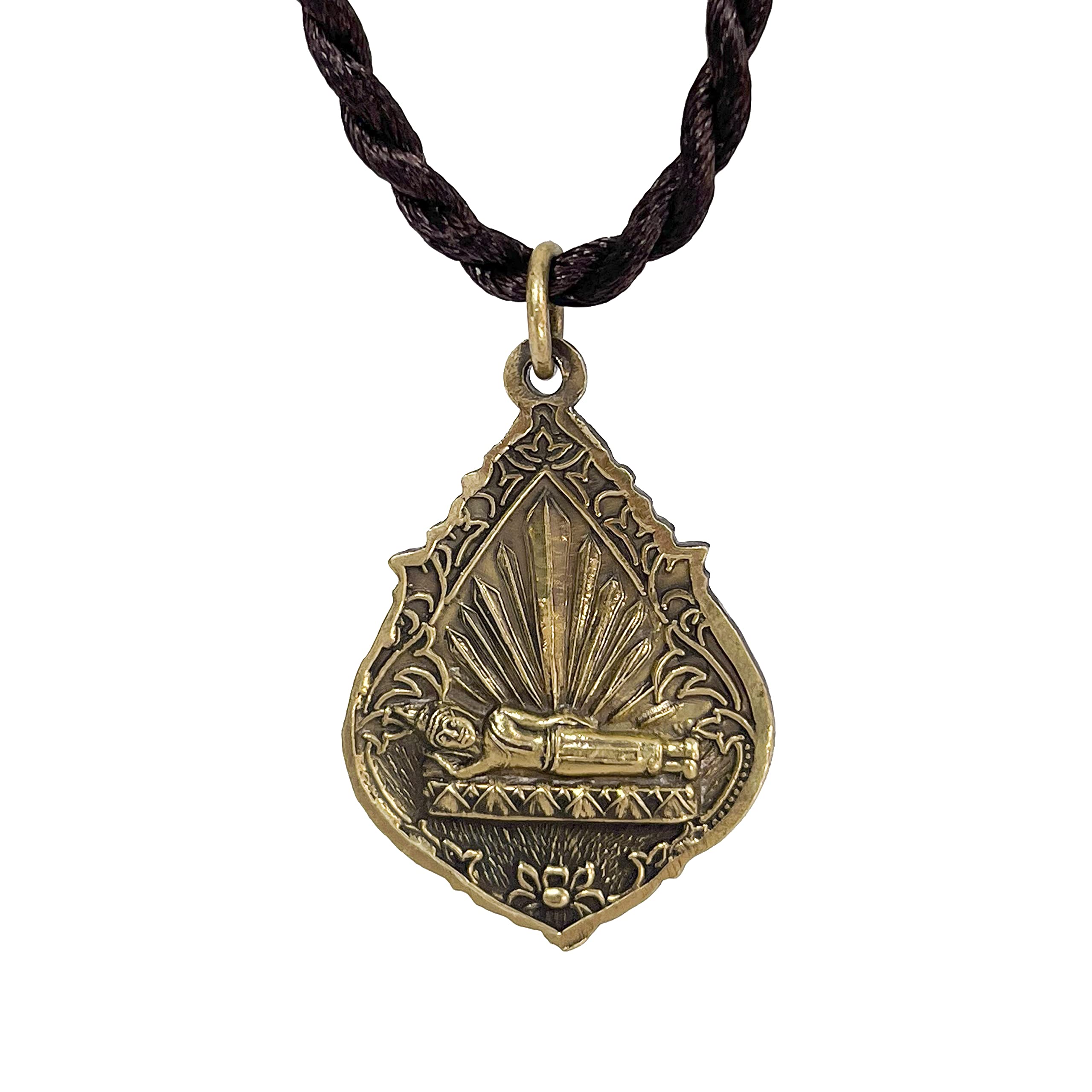 ArtschatzWeekday Buddha w/Yaksha Brass Pendant Necklace, Sunday, Monday, Tuesday, Wednesday, Thursday, Friday, Saturday