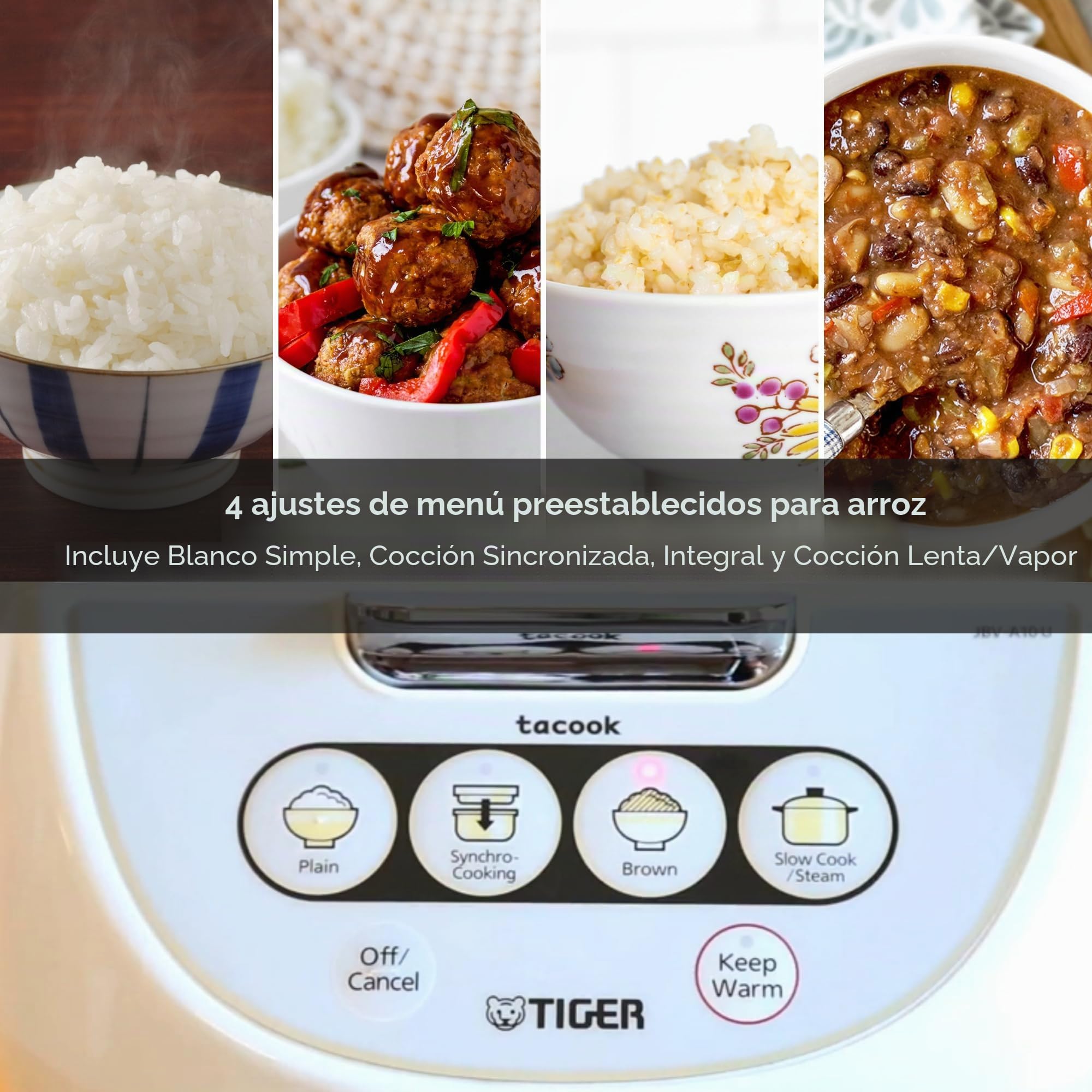 Tiger Corporation jbv-a10u Micom 5.5-cup arroz cocina y calentador con 3 funciones