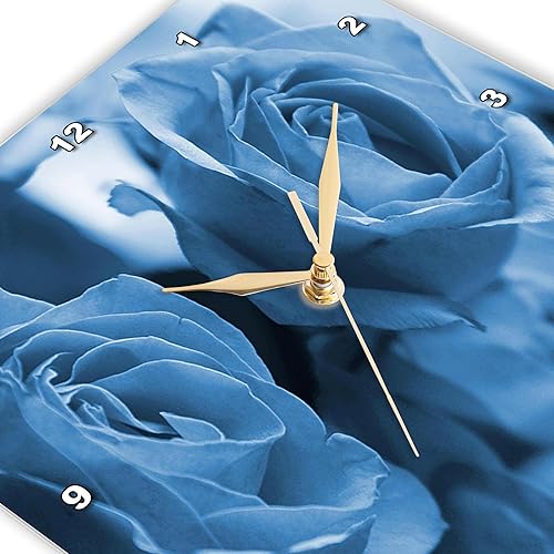 Miniatura 2 de 3dRose DPP_6915_1 Reloj de pared, tres rosas azules polvorientas, 10 x 10 pulgadas
