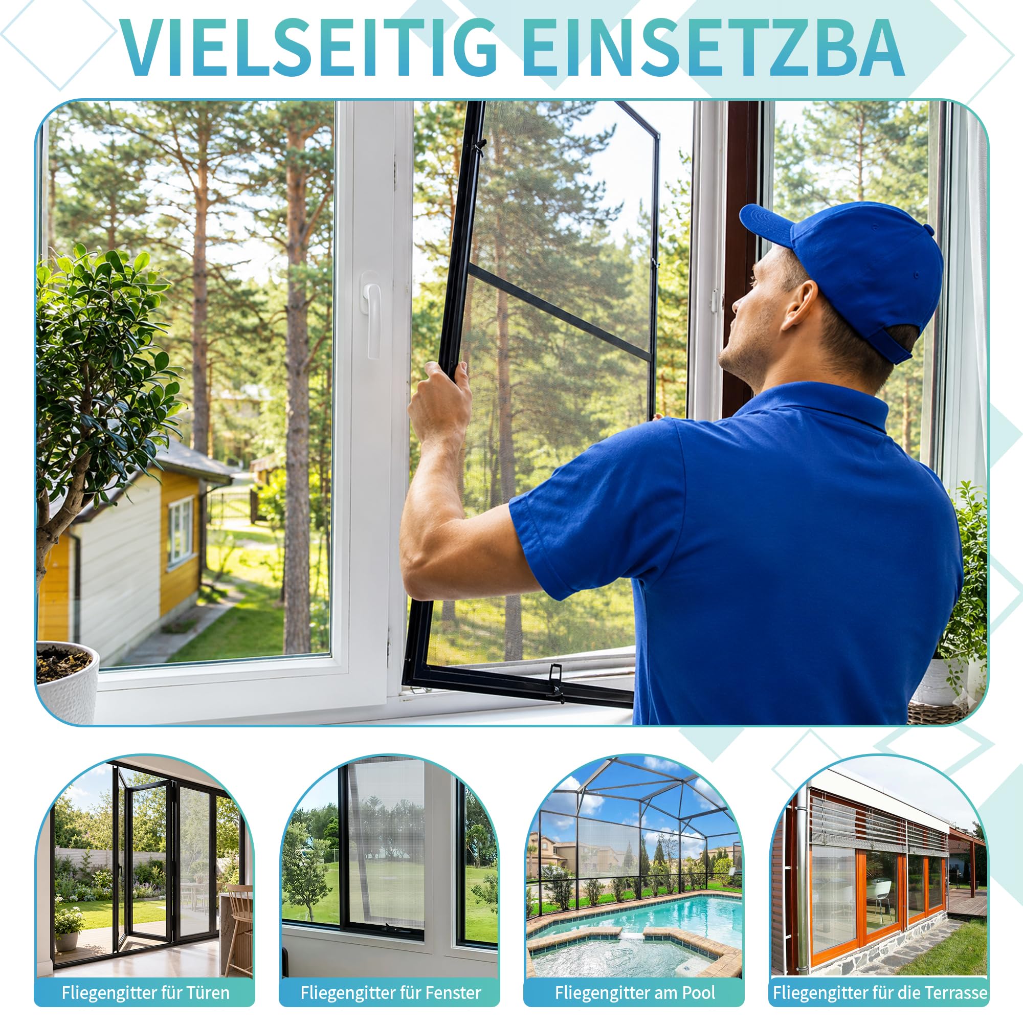 Fliegengitter Edelstahl 1x10 m langlebiger Insektenschutz für Fenster Türen | Kratzfestes Edelstahlgitter DIY-Projekte zuschneidbares Edelstahlgewebe