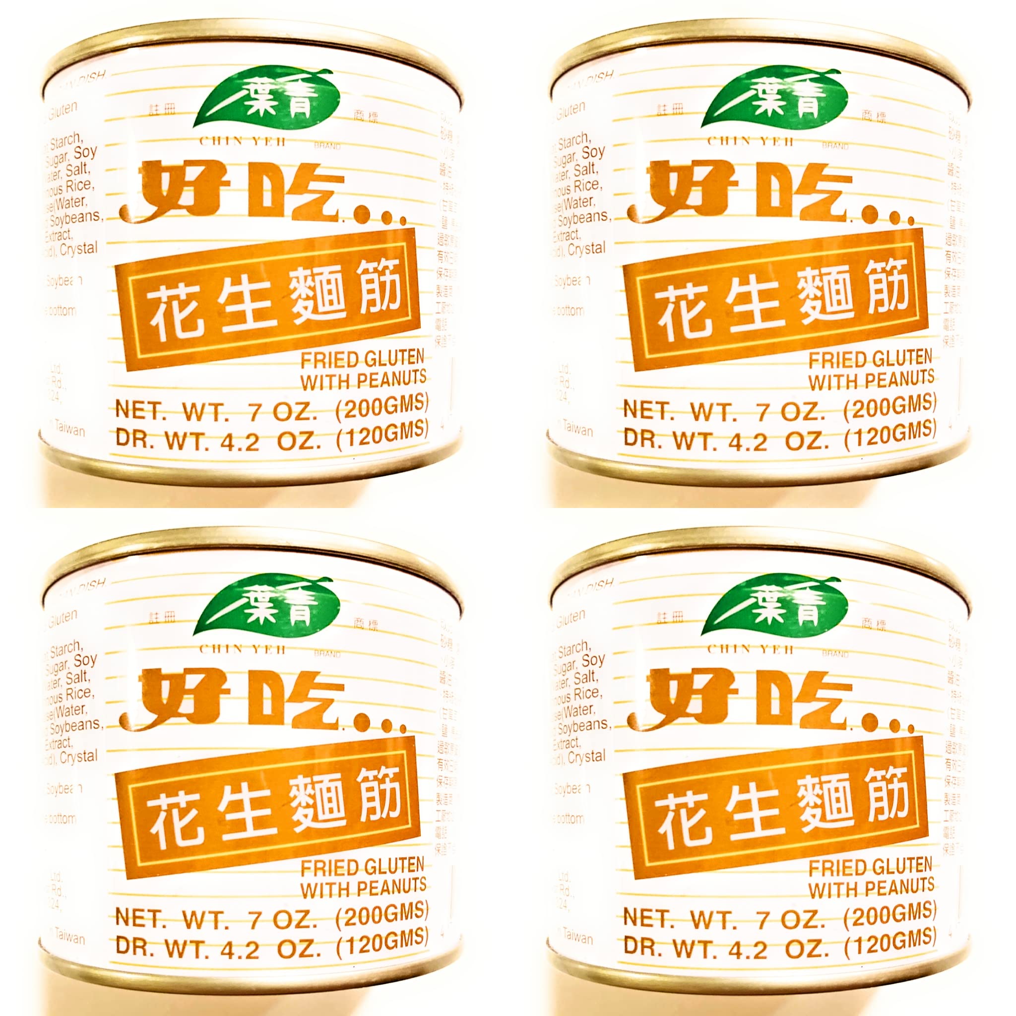 Chin Yeh Fried Gluten With Peanuts 7 Oz(4 Cans)