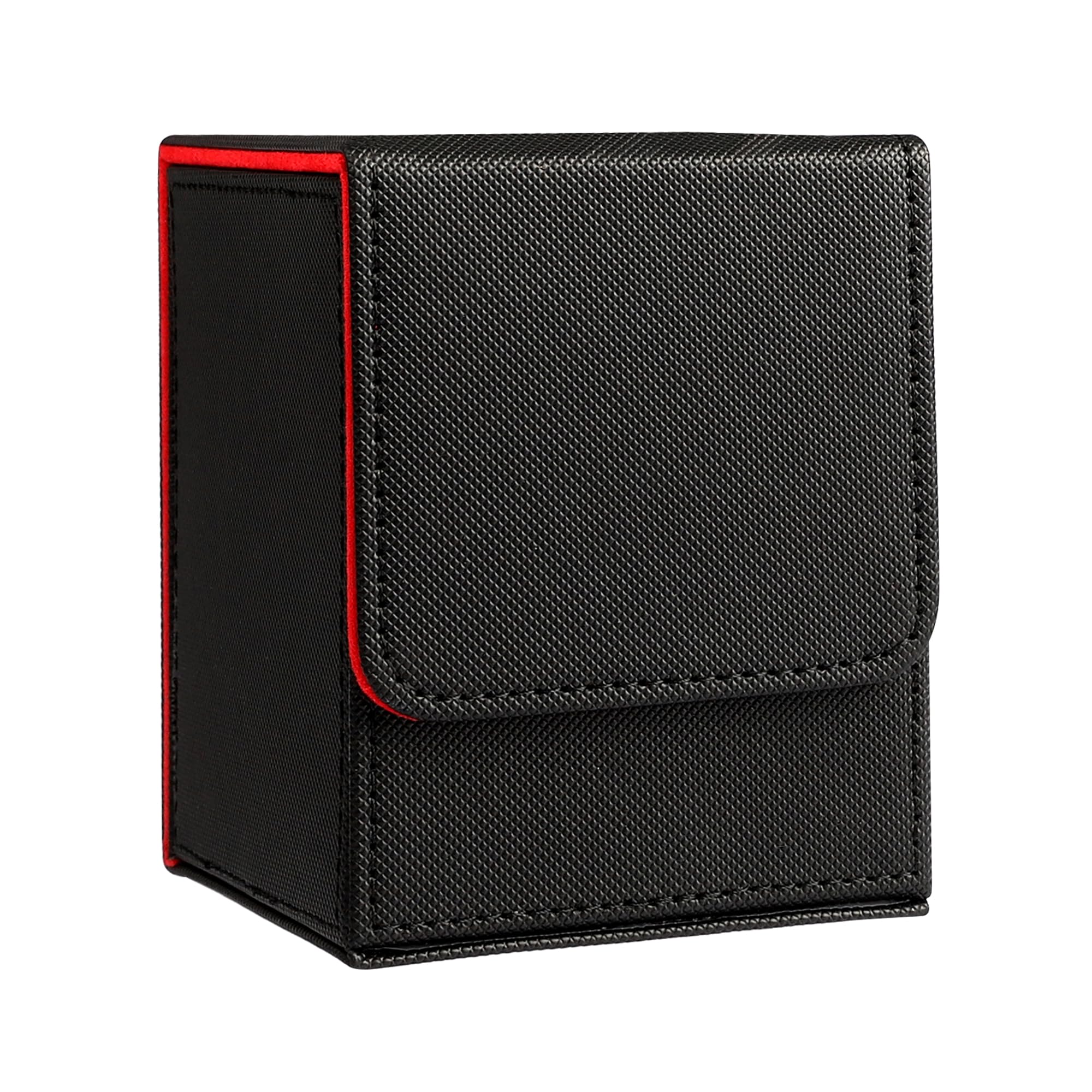 Zettokete MTG Deck Box with 2 Dividers, Large Capacity Commander Deck Box Fits 100+ Double-Sleeved Cards, PU Leather Card Case Compatible with Magic Commander YuGiOh TCG CCG, Black02