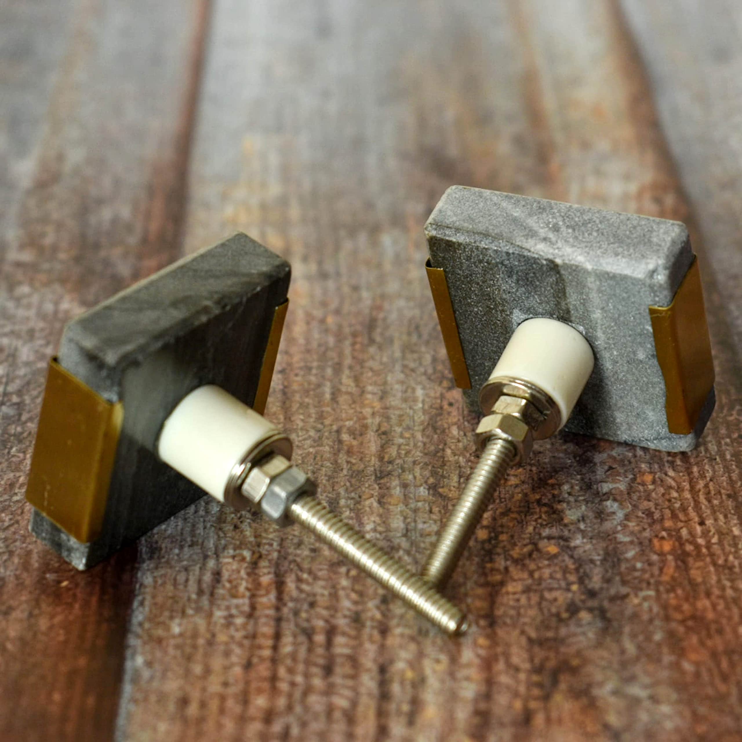 ARTISNO Square Marble Brass Knob, Modern Cabinet Knob, Decorative Hardware, Furniture Hardware, Cabinet Handles - Image 4