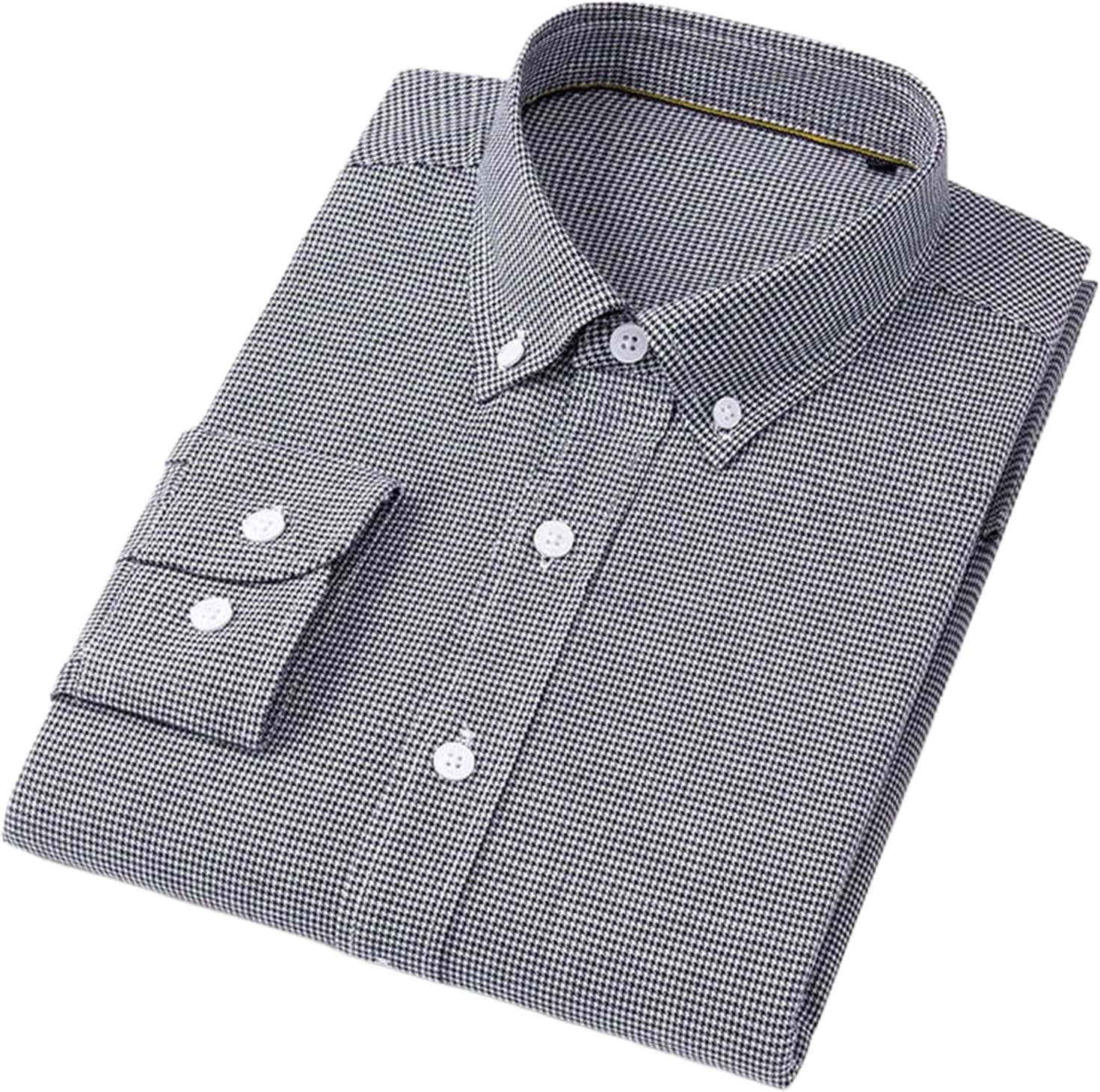 Casual Long-Sleeve Shirts for Men Slim Fit Formal Plain Shirt Top