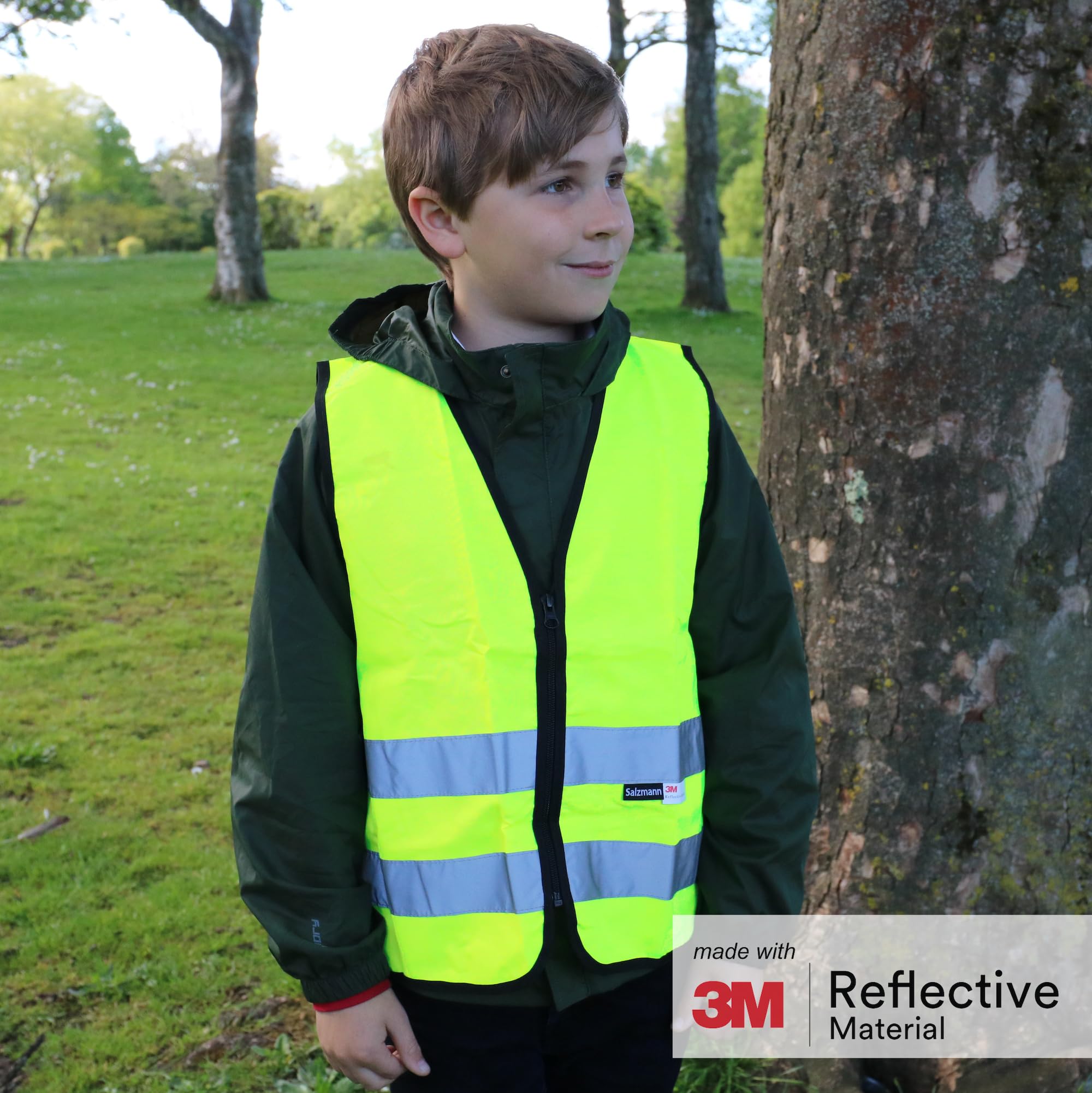 Salzmann Chaleco de seguridad para niños - Hecho con cinta reflectante 3M