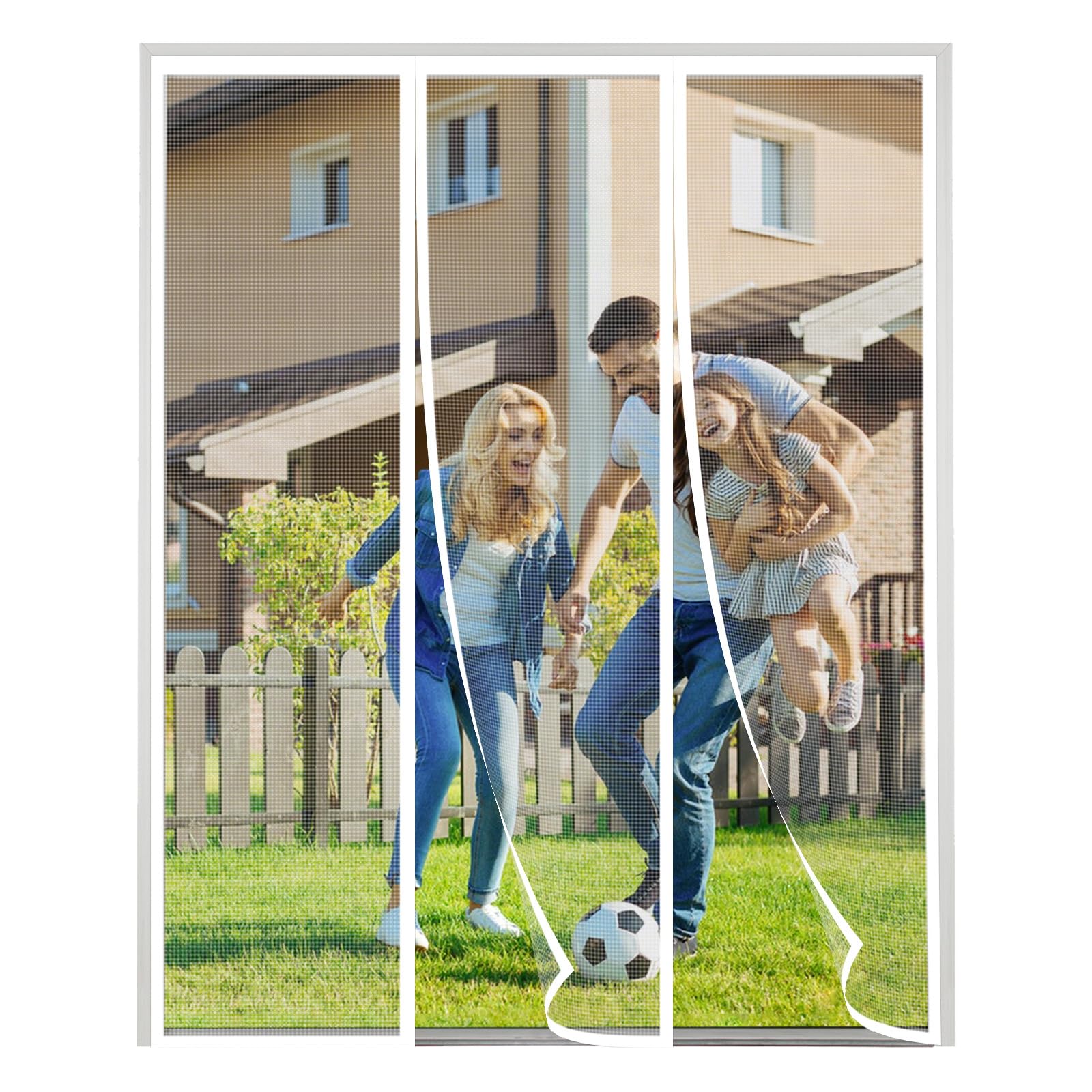 XDMYGTT Dubbele Deur Hor 180x240 Cm Zelfklevend Insecten XDMYGTT Magnetische Vliegenhor Voor Dubbele Deuren – 180x240 Cm, Zelfklevend, Ademend, Geen Boren Nodig Magic Tap