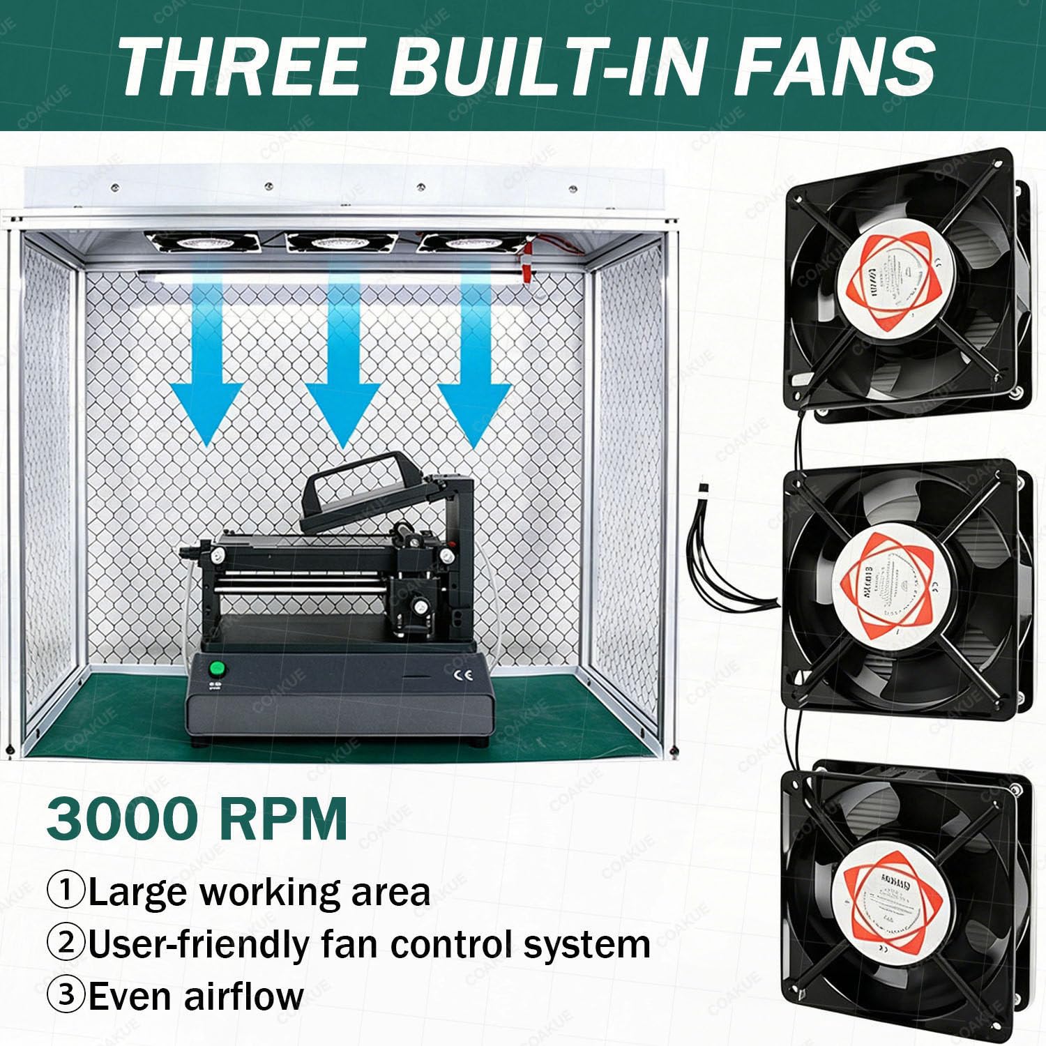 Campana de Flujo laminar con Triple Ventilador, Cabina de Flujo laminar Vertical, Campana de Flujo laminar Vertical de Aluminio con Filtro HEPA H14, área de Trabajo de 26 x 12 x 20 Pulgadas