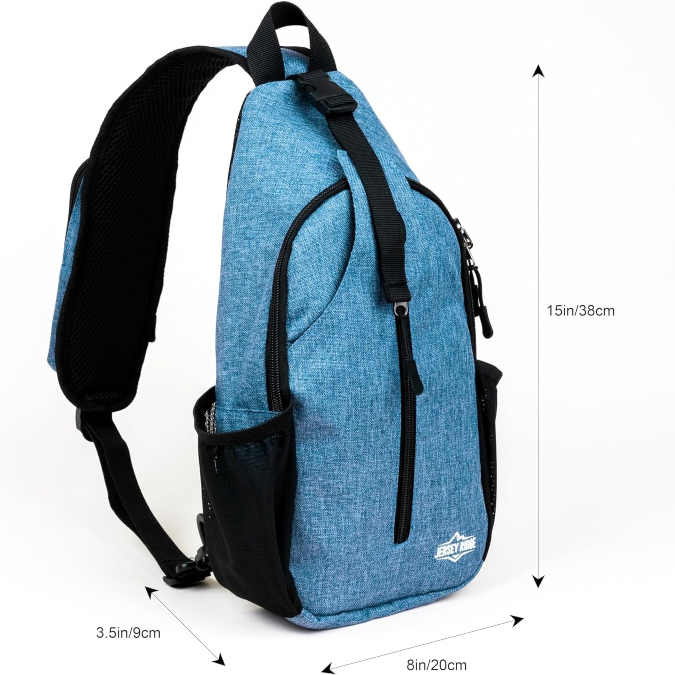 Bolso bandolera – Mochila antirrobo con correa ajustable para el pecho para viajes o senderismo, Azul 4