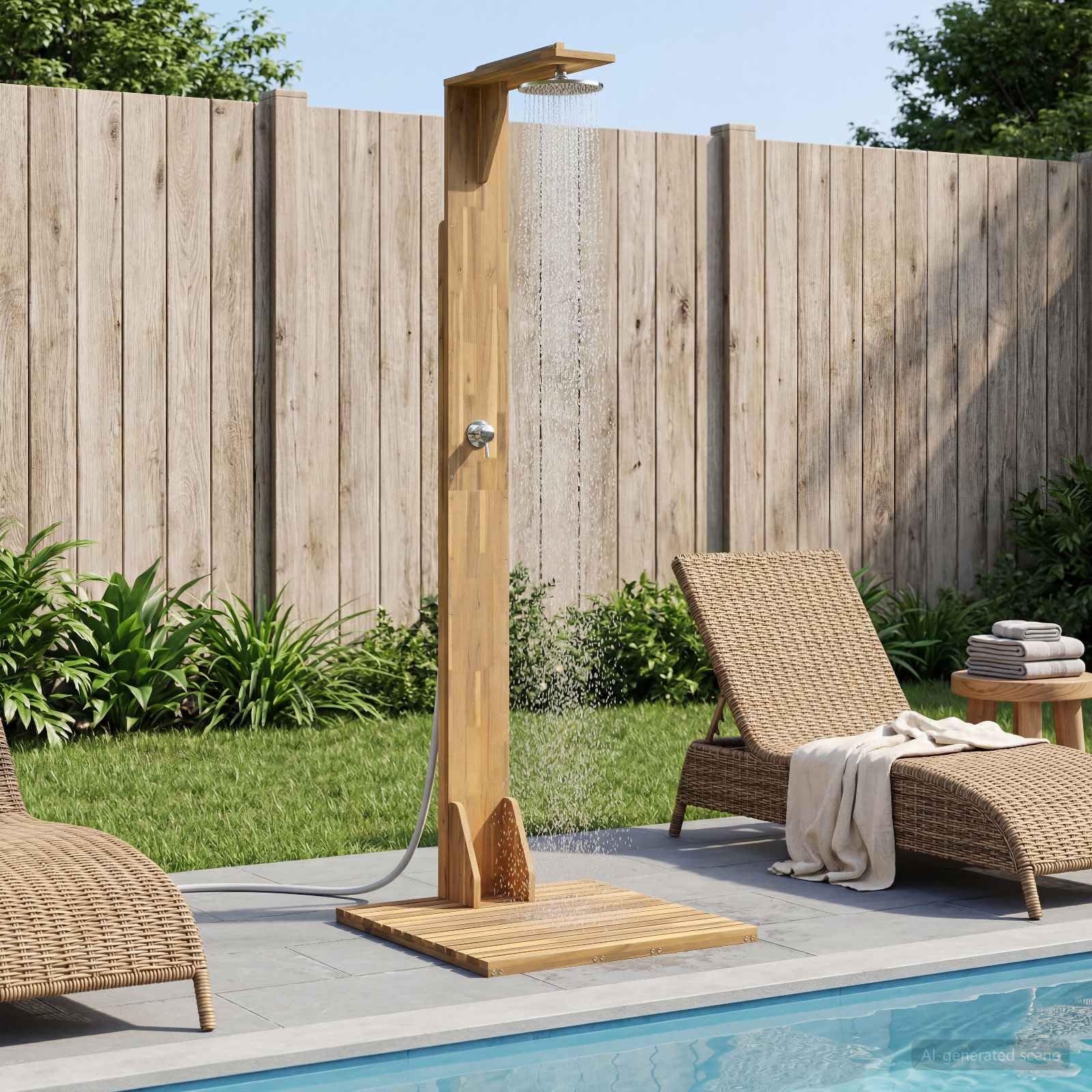 vidaXL Ducha exterior 219 cm Blanco