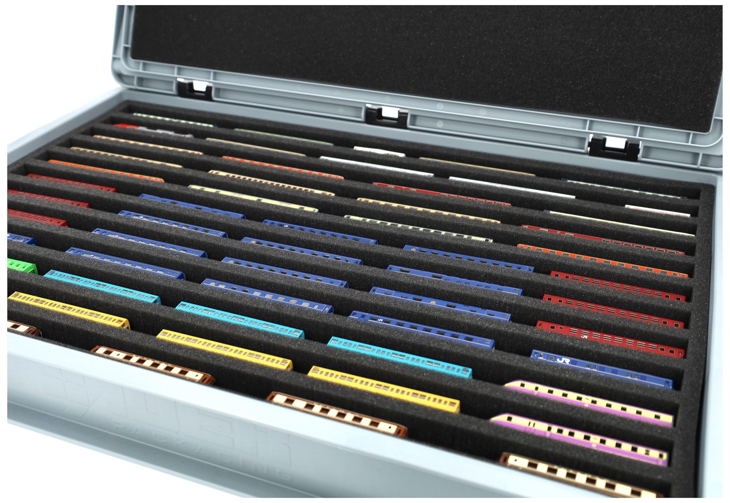 Feldherr Eurobox 60 x 40 cm Coffret pour modélisme ferroviaire - échelle Z - 12 Compartiments - Insert Mousse pour Rangement Horizontal - Solution Transport compacte pour locomotives et Wagons