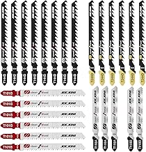 Jigsaw Blade Set, 25 Piece T-Shank Jigsaw Blades with Storage Case, Jigsaw Accessories for Wood, Plastic and Metal