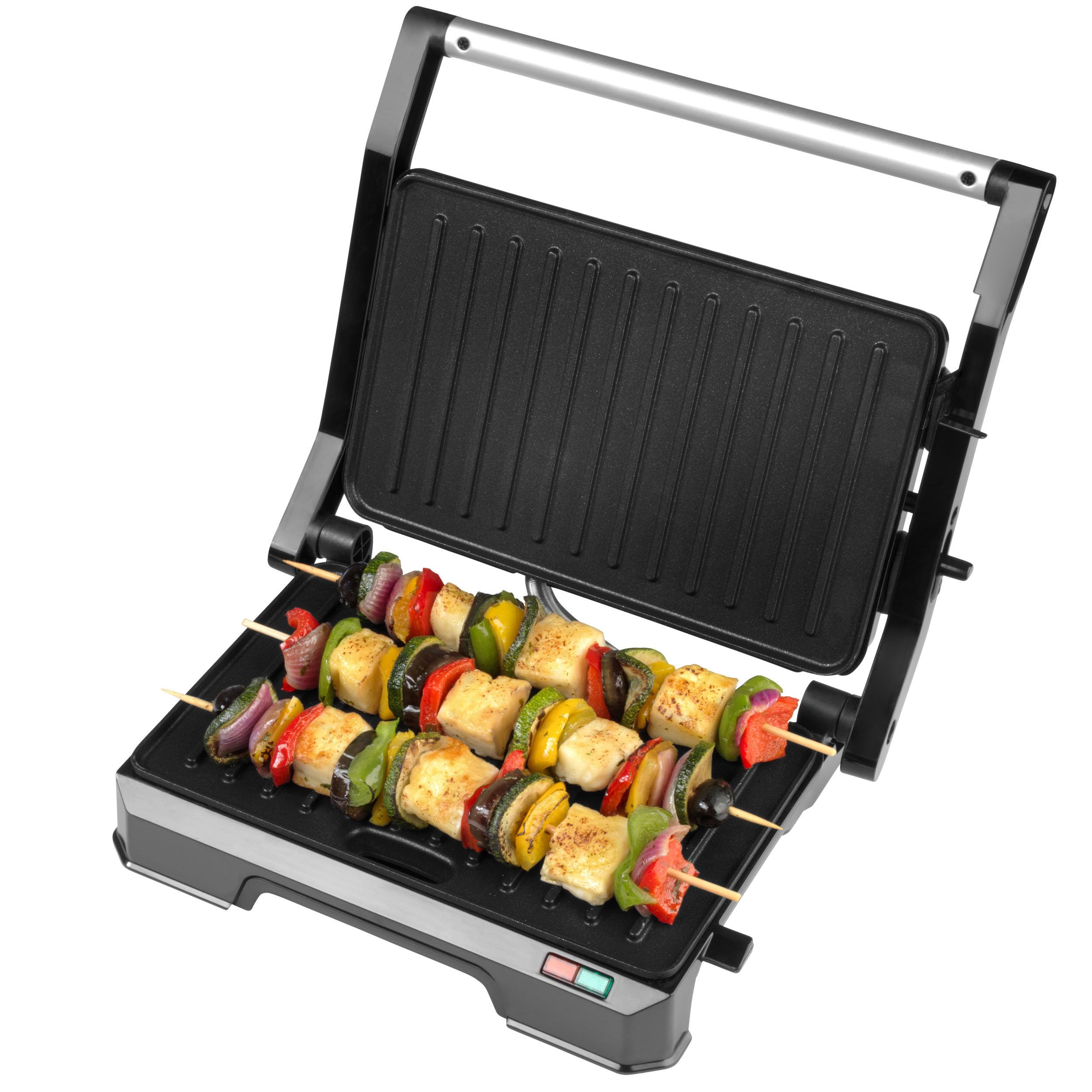 Progress EK5854P Grill elektryczny 2 w 1 – opiekacz do panini, nieprzywierajace plyty, dwie powierzchnie opiekania, bez oleju, wyjmowana tacka ociekowa, latwe czyszczenie, uchwyt Cool-Touch, 850 W