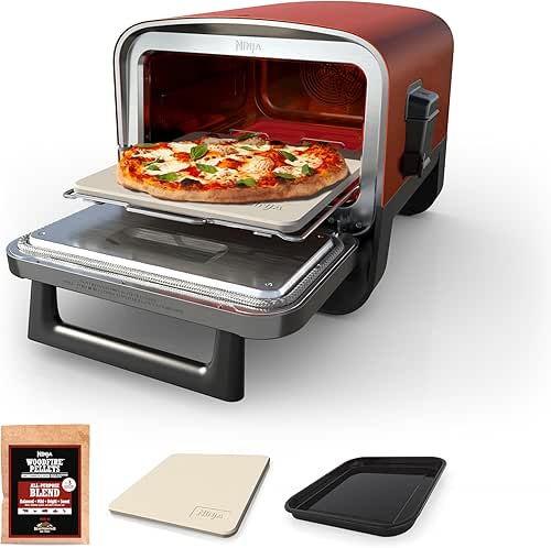 Ninja Woodfire Outdoor Pizza Oven, 8-in-1 Portable Electric Roaster Oven,