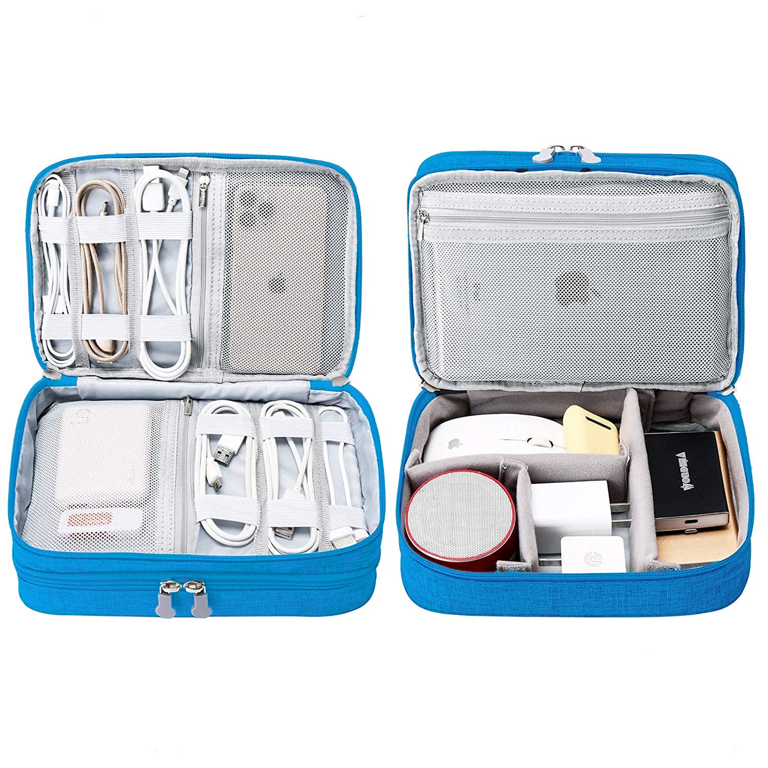 RAPECOTT Kabel Organizer Tasche 3-lagig - Wasserdichter Elektronik Case Dunkelblau