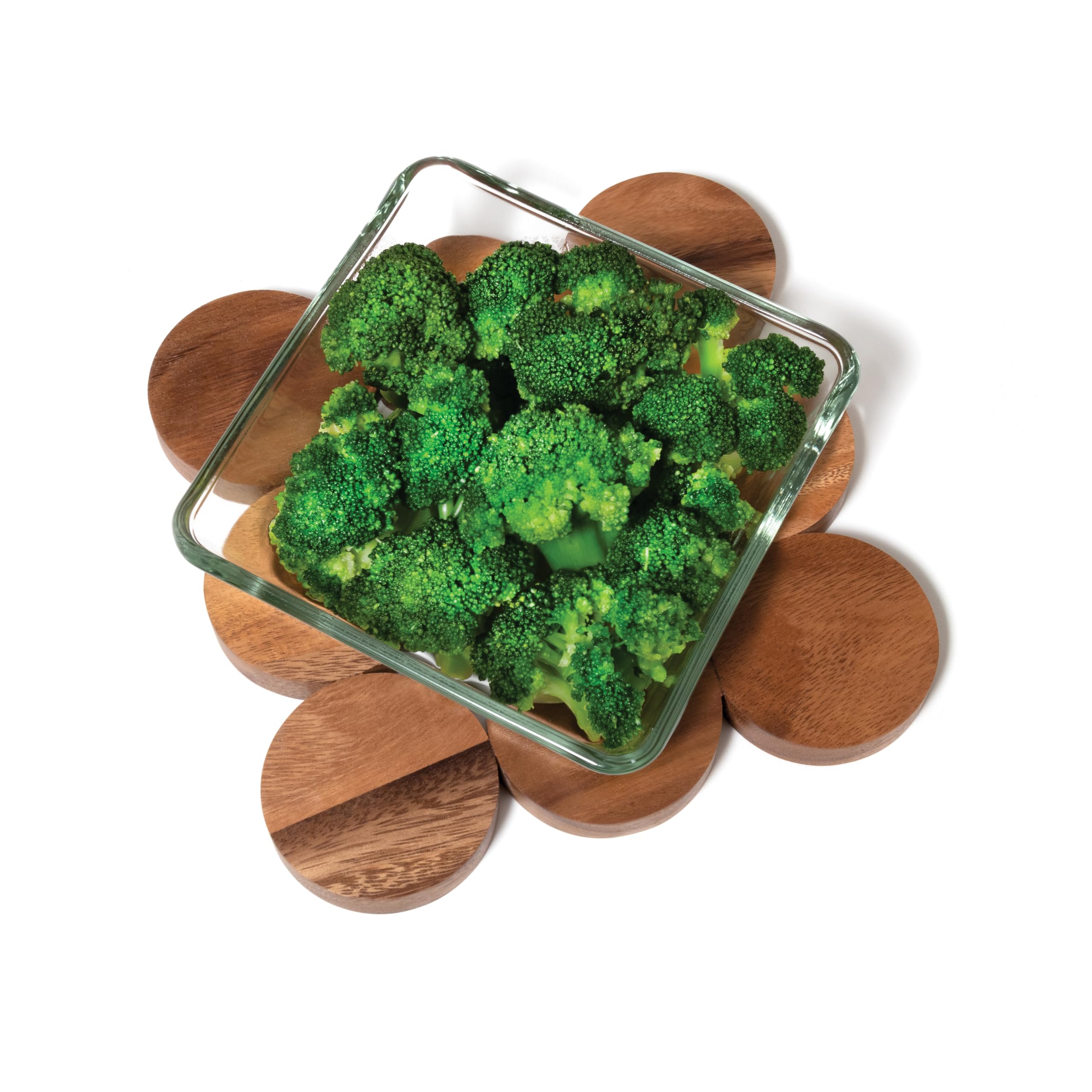 Lipper International Dessous de Plat en Bois d'acacia pour casseroles, poêles et Plats Chauds, 20,3 x 20,3 x 1,27 cm