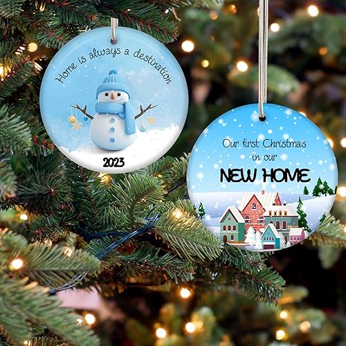 Miniatura 4 de Regalos de inauguración de la casa, adorno de Navidad de cerámica de 3.5 pulgadas con caja de regalo, adorno de primera Navidad en nuestro nuevo