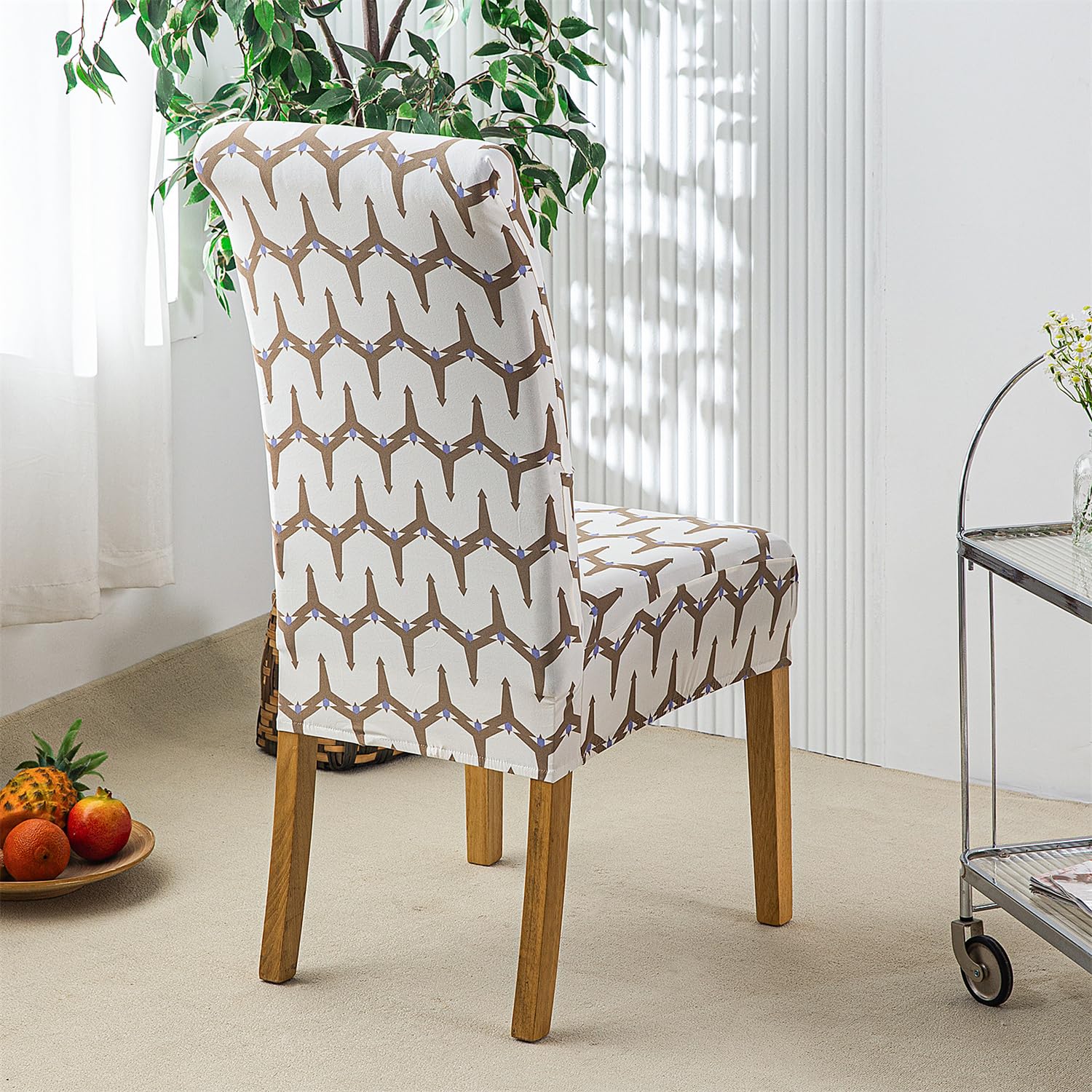 HZDHCLH Chair Covers Slipcovers 4/6 PCs Stretch Removable Washable Short Dining Chair Protector Cover Seat for Hotel,Dining Room,Ceremony (Spikes,4 PCS) - Image 4