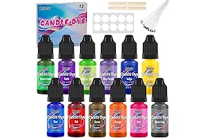 12 Colors of Highly Concentrated Oil-Based Candle Dye Liquid with Aroma Beads...