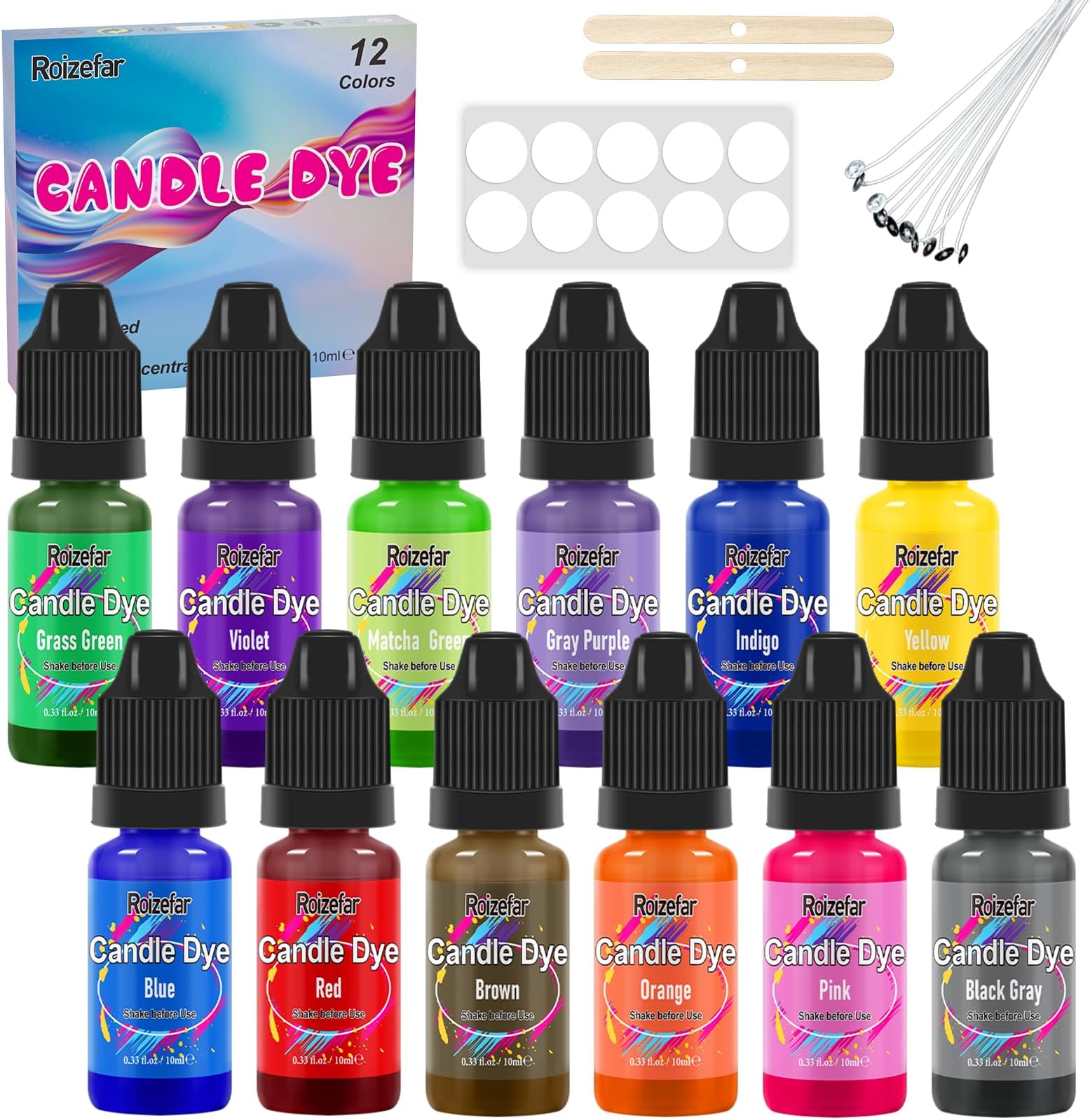 JOELELI DIY Candle Dye Wax Dye Flakes for Making Candles 25 Colours Soy