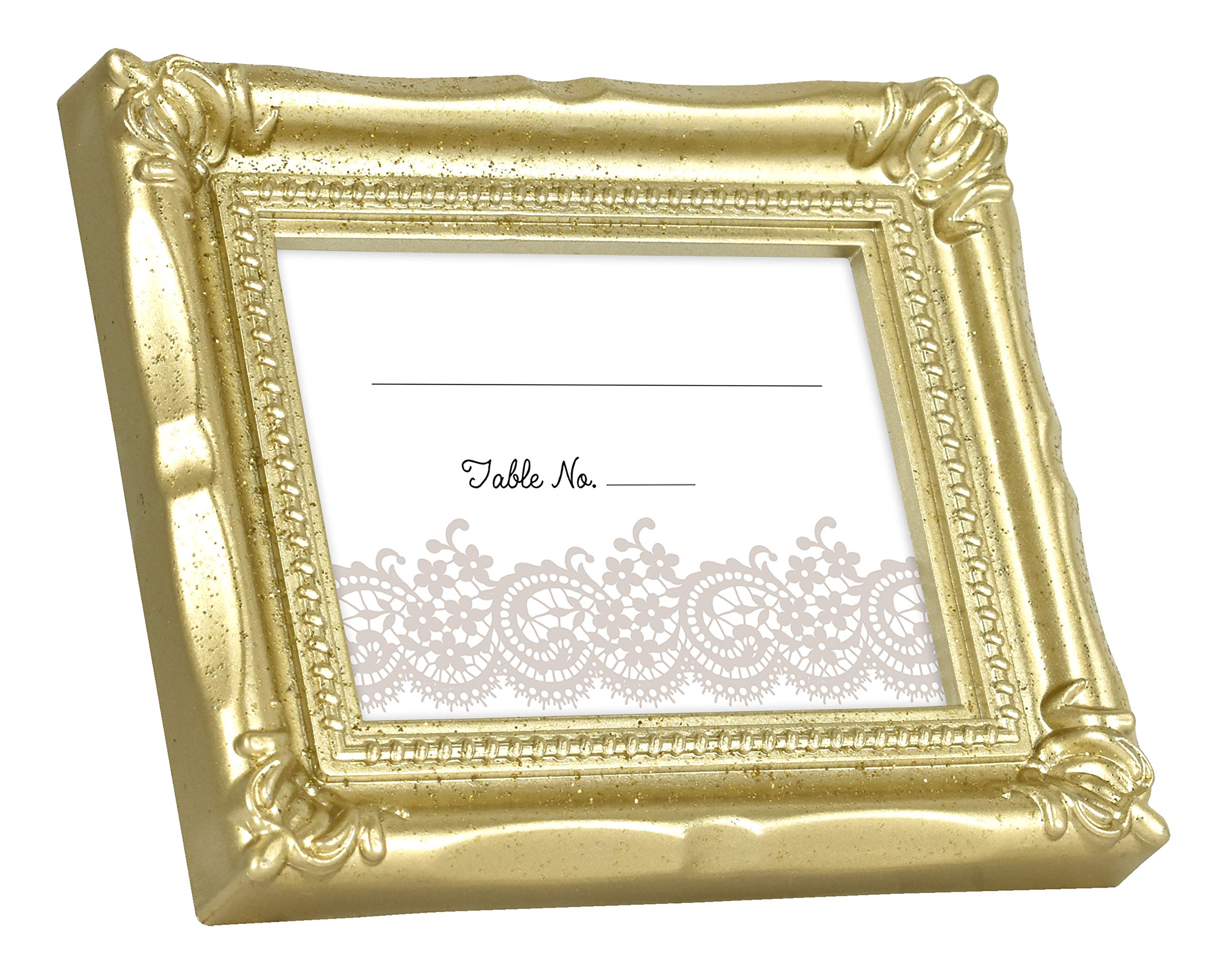 MCS Hochzeitsfoto Platzkartenhalter 69042, Glas, Glitzergoldfarben, 24-Pack, 24