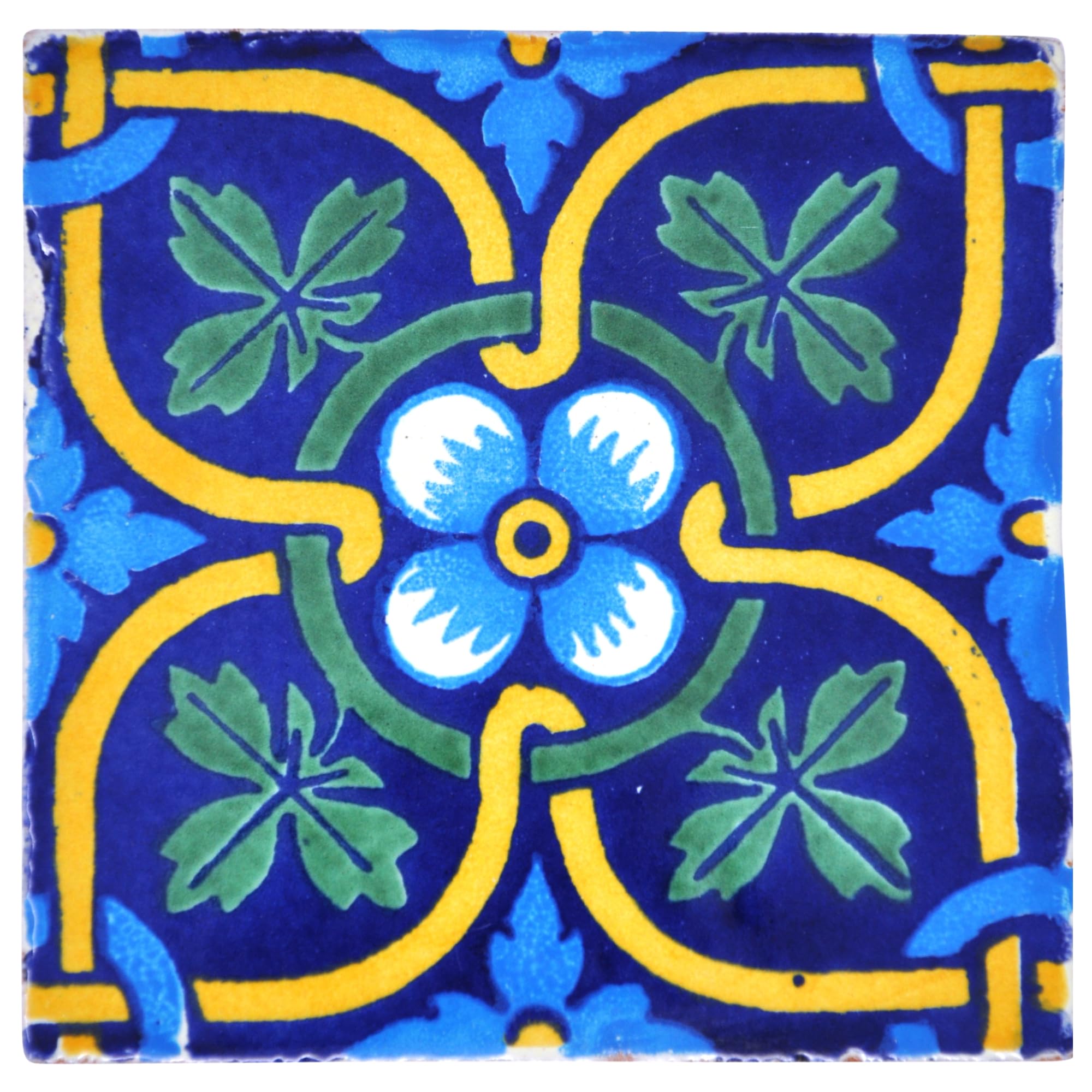 Tumia LAC Azulejos Mexicanos Artesanales de Talavera de 10.5cm