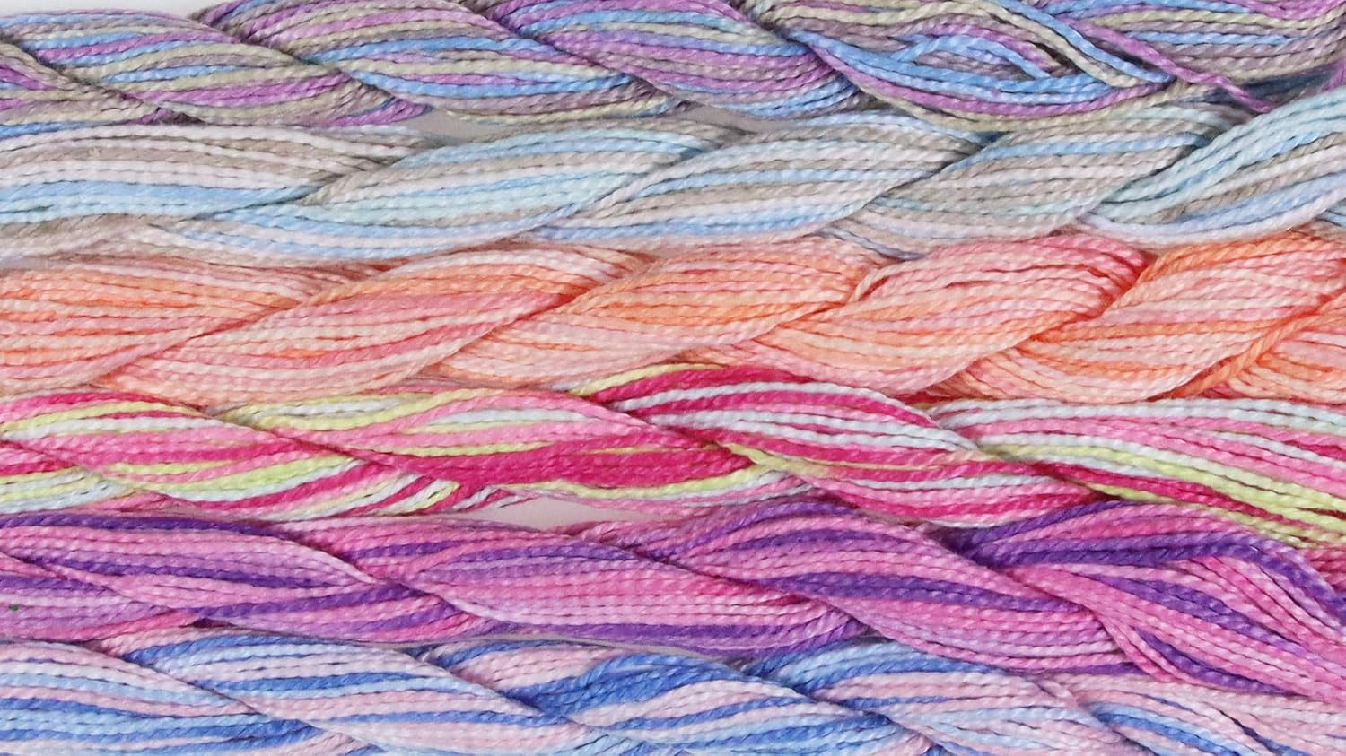 KCS 328 Yards Mercerized Pearl Cotton Crochet Needlepoint Thread,Size 5,12 skeins,Color Variegated