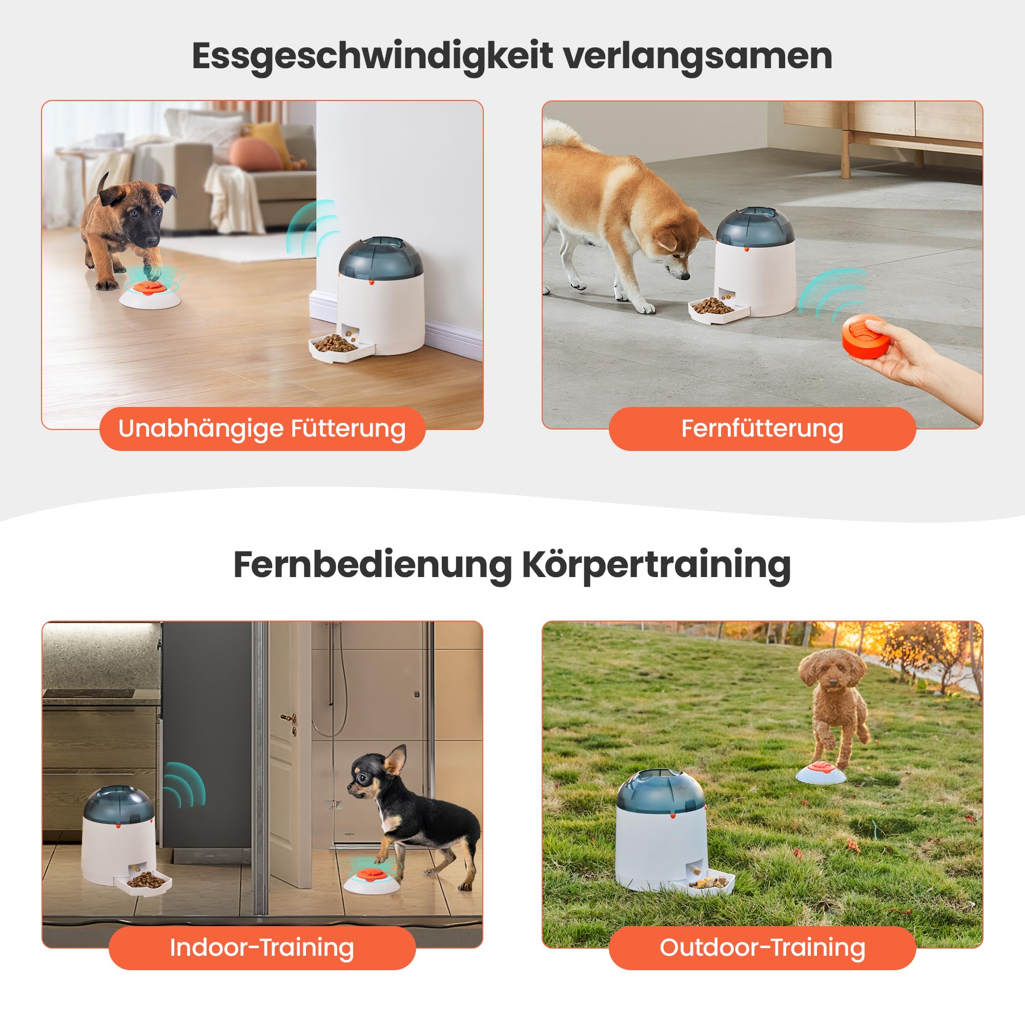 Potaroma Hunde-Puzzle-Futterspielzeug, interaktives Intelligenzspielzeug, elektronisches Hundespielzeug mit automatischem wiederaufladbarem Leckerli-Futterspender für Welpen & große Hunde